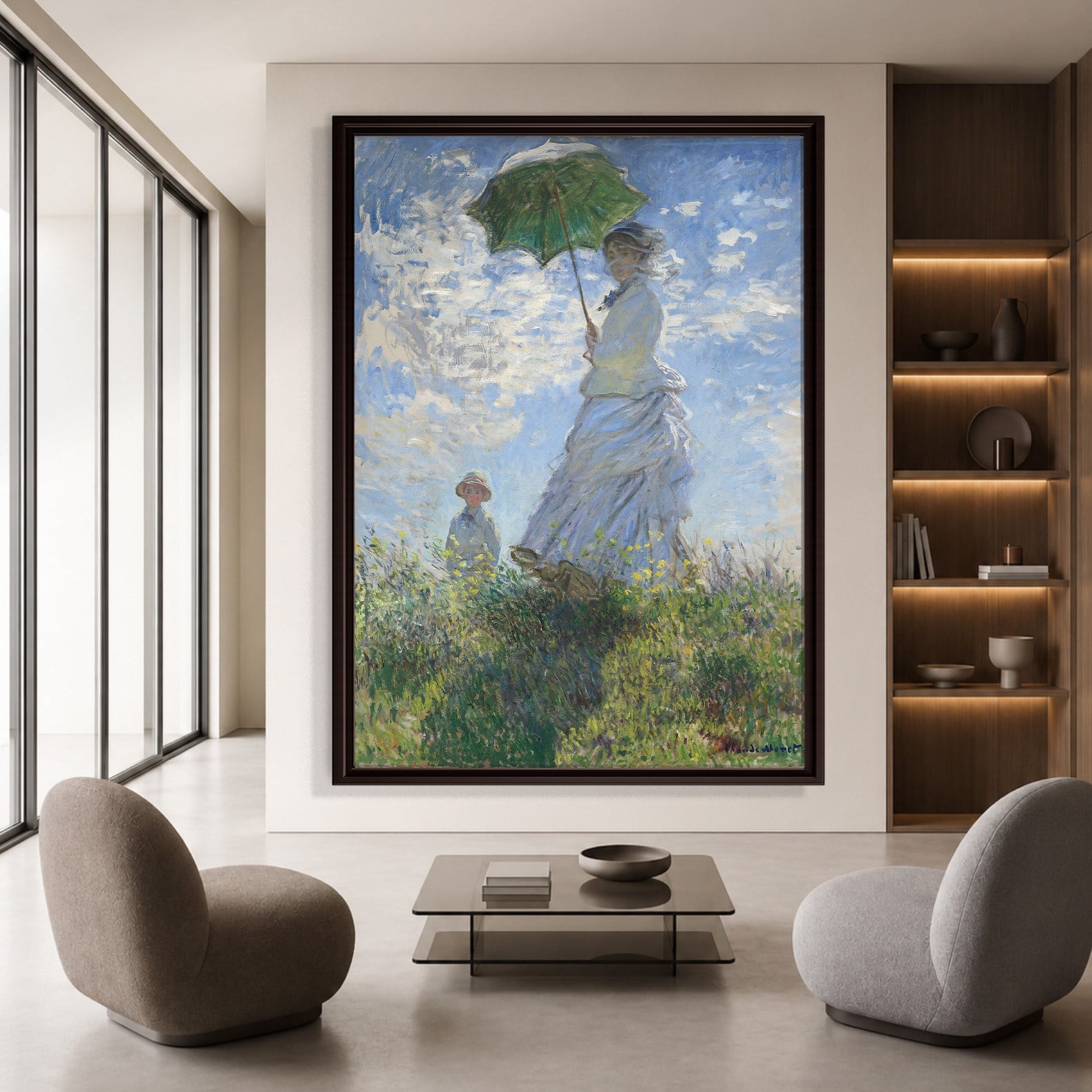 Şemsiyeli Kadın Kanvas Tablo – Claude Monet Woman with a Parasol Empresyonist Sanat Eseri