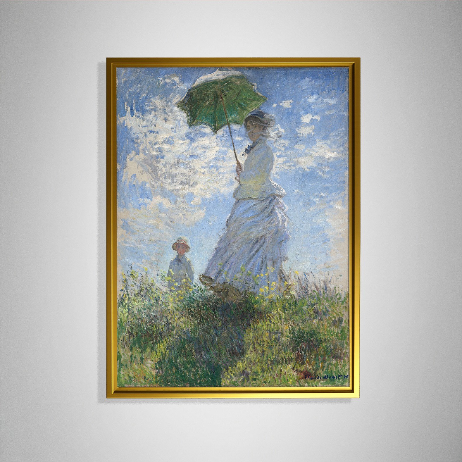 Şemsiyeli Kadın Kanvas Tablo – Claude Monet Woman with a Parasol Empresyonist Sanat Eseri