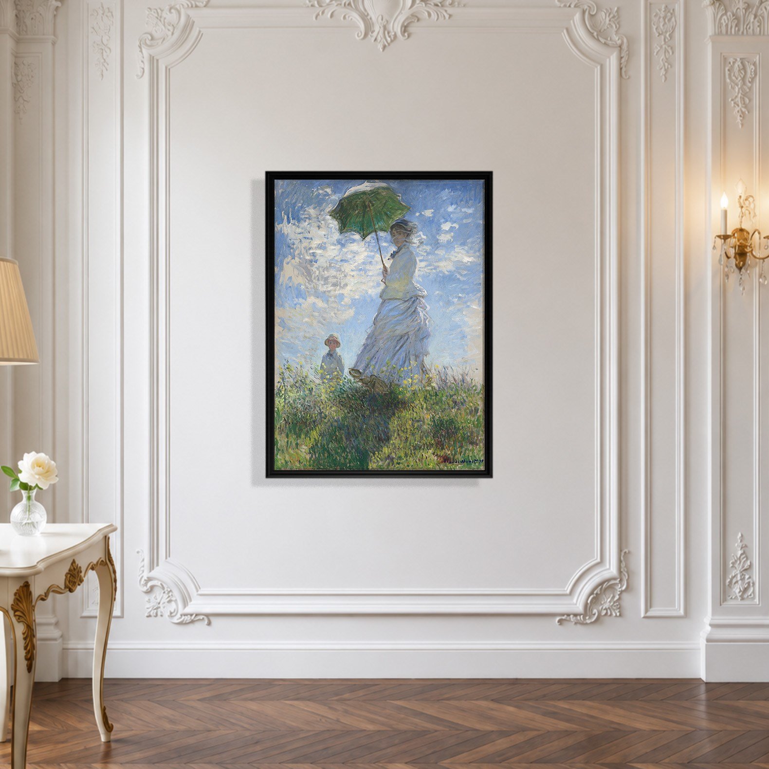 Şemsiyeli Kadın Kanvas Tablo – Claude Monet Woman with a Parasol Empresyonist Sanat Eseri