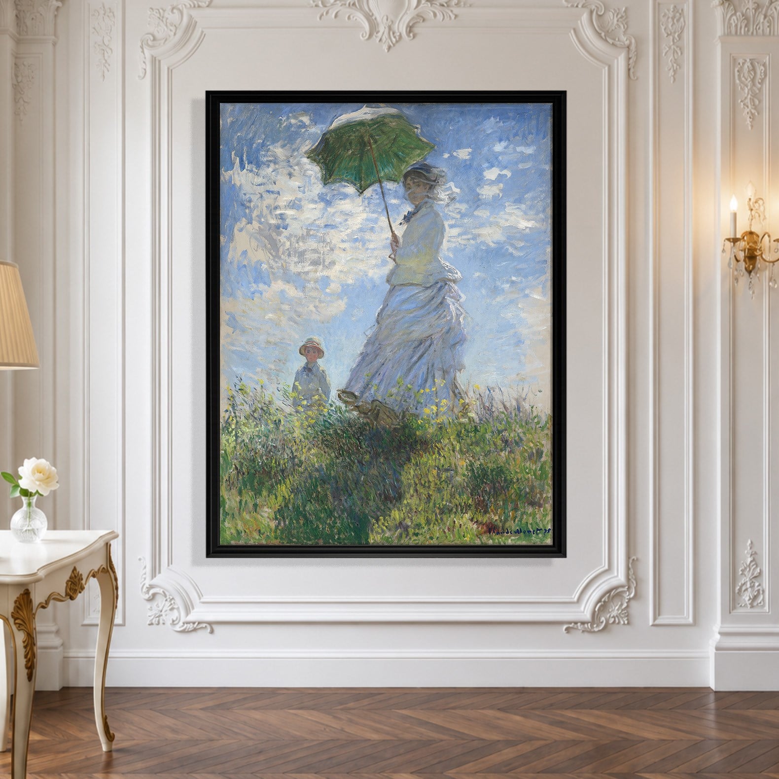 Şemsiyeli Kadın Kanvas Tablo – Claude Monet Woman with a Parasol Empresyonist Sanat Eseri