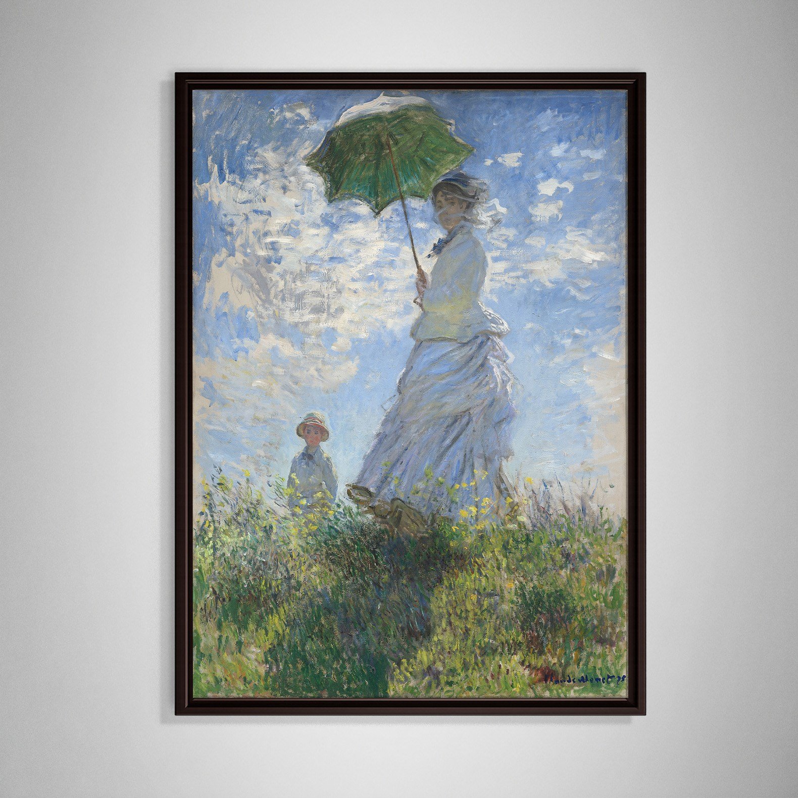 Şemsiyeli Kadın Kanvas Tablo – Claude Monet Woman with a Parasol Empresyonist Sanat Eseri