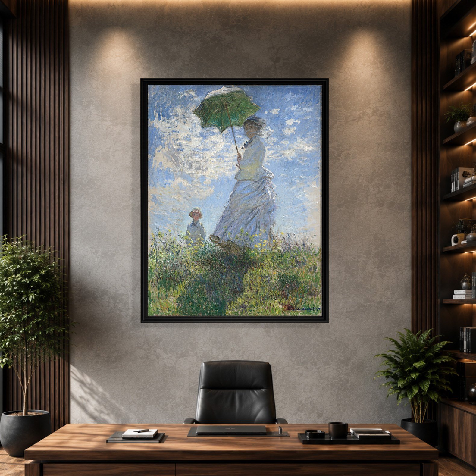 Şemsiyeli Kadın Kanvas Tablo – Claude Monet Woman with a Parasol Empresyonist Sanat Eseri