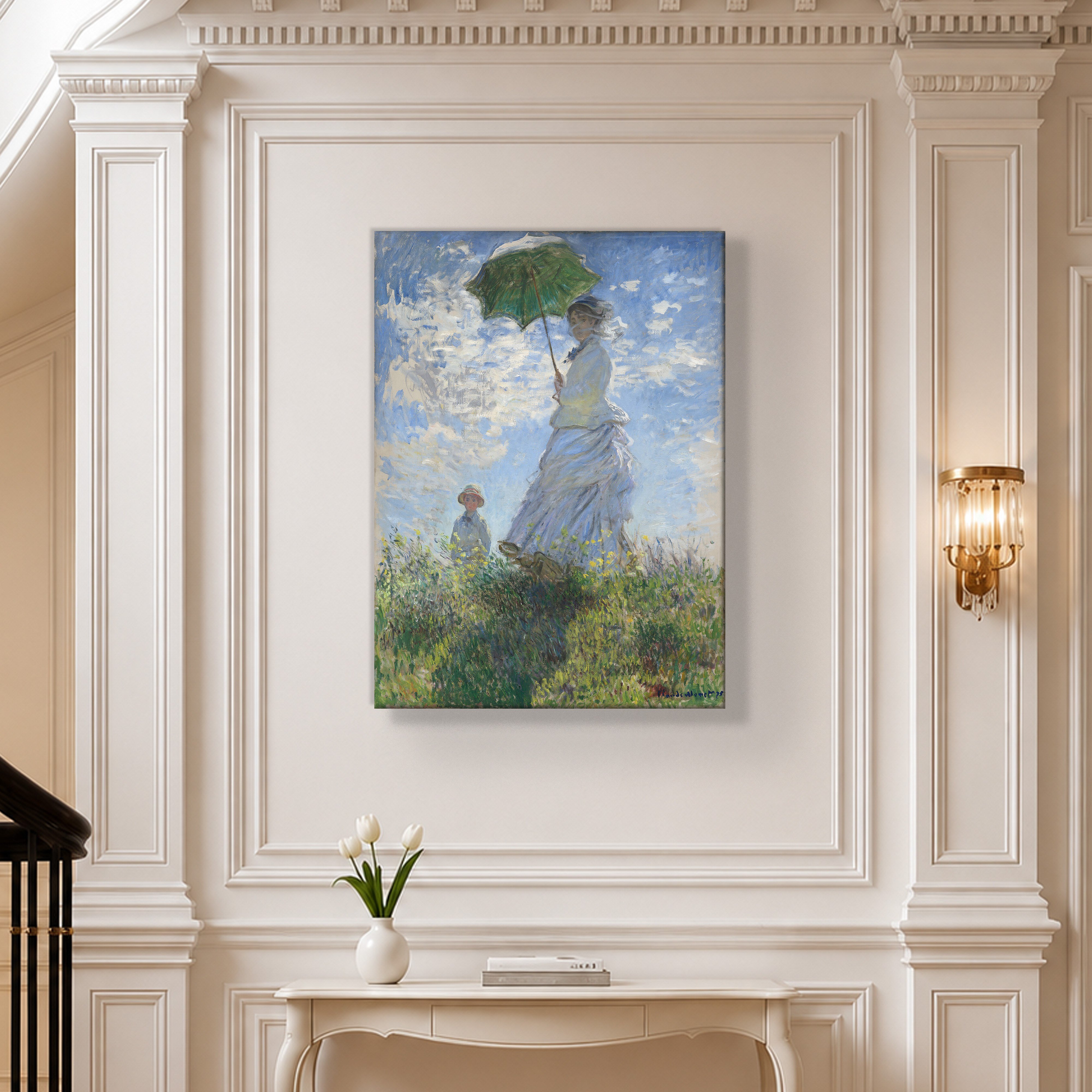 Şemsiyeli Kadın Kanvas Tablo – Claude Monet Woman with a Parasol Empresyonist Sanat Eseri