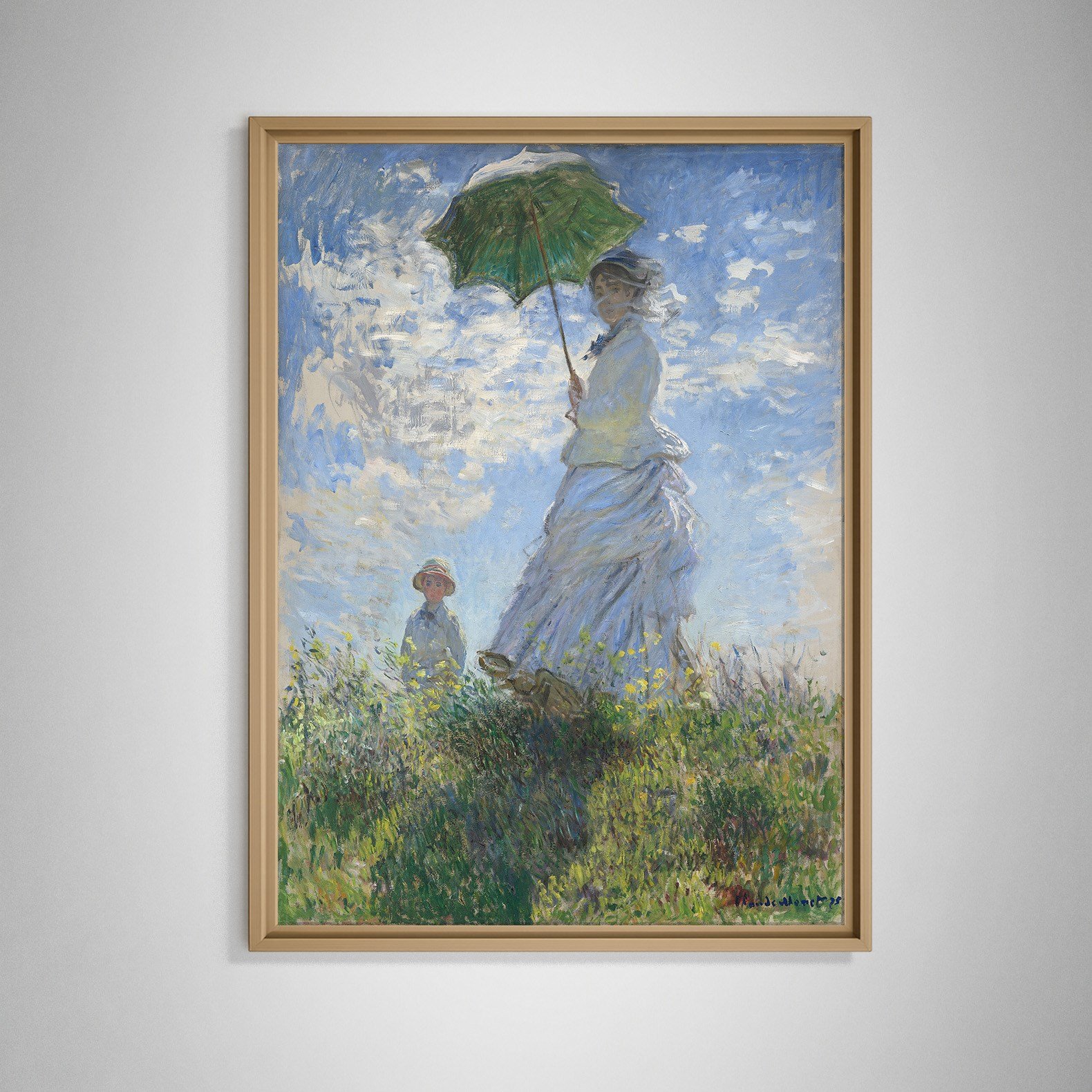 Şemsiyeli Kadın Kanvas Tablo – Claude Monet Woman with a Parasol Empresyonist Sanat Eseri