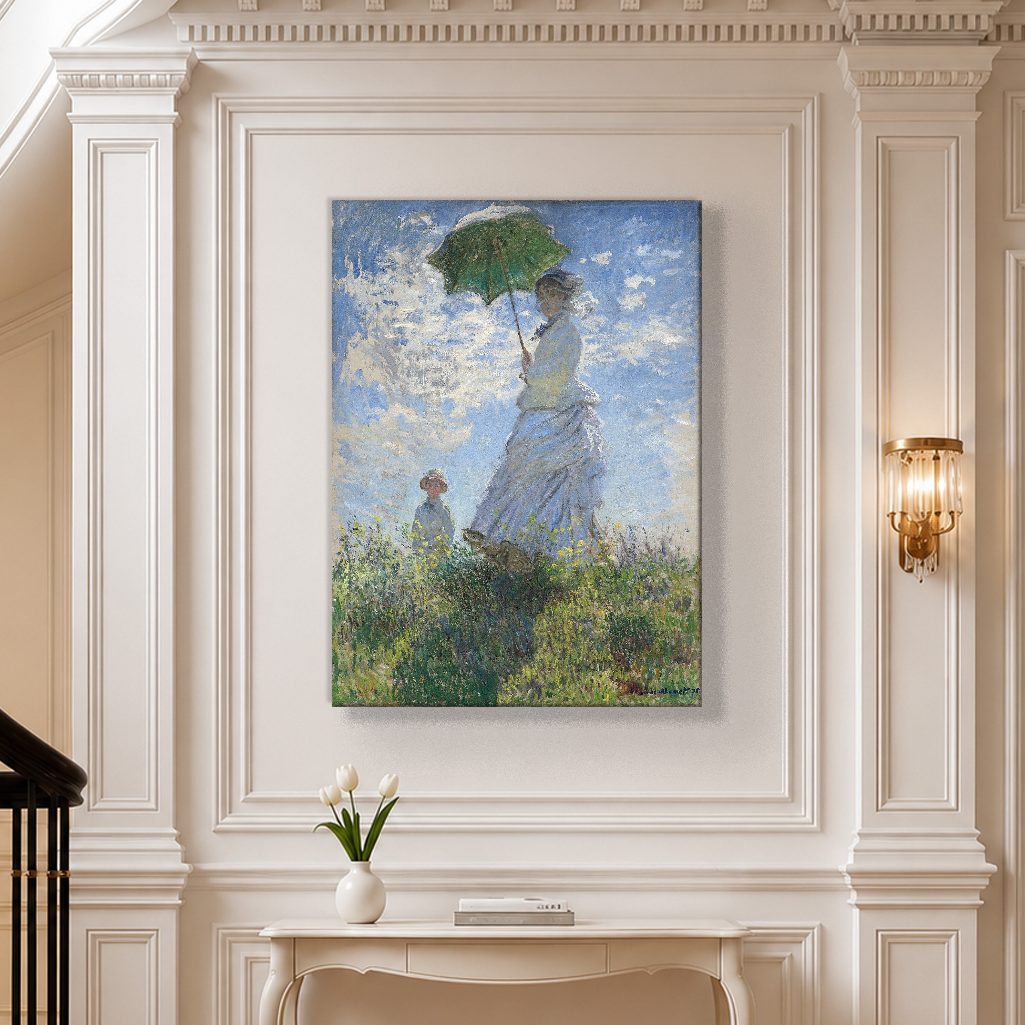 Şemsiyeli Kadın Kanvas Tablo – Claude Monet Woman with a Parasol Empresyonist Sanat Eseri
