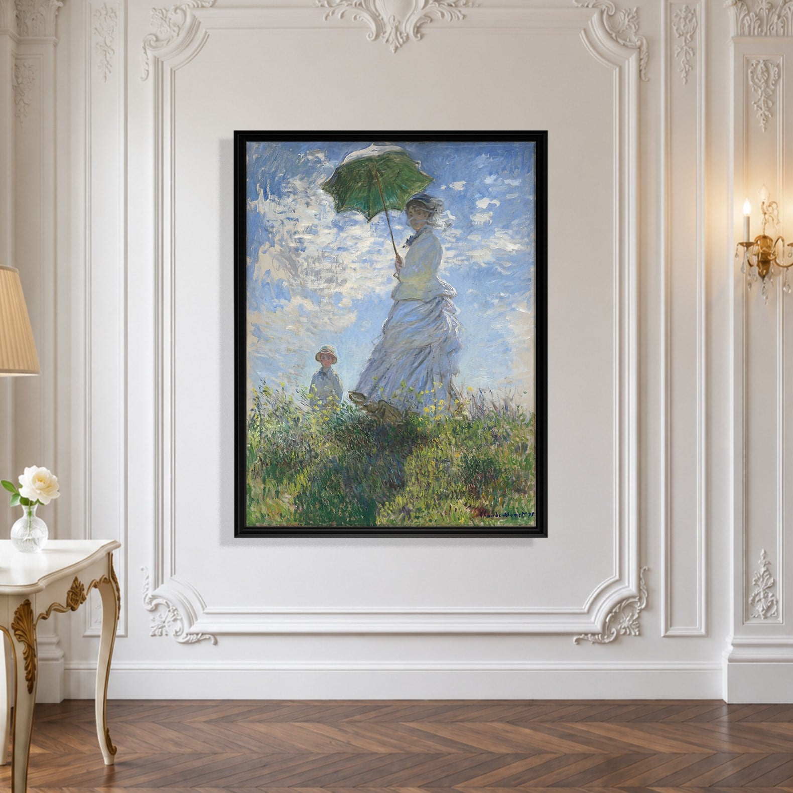 Şemsiyeli Kadın Kanvas Tablo – Claude Monet Woman with a Parasol Empresyonist Sanat Eseri