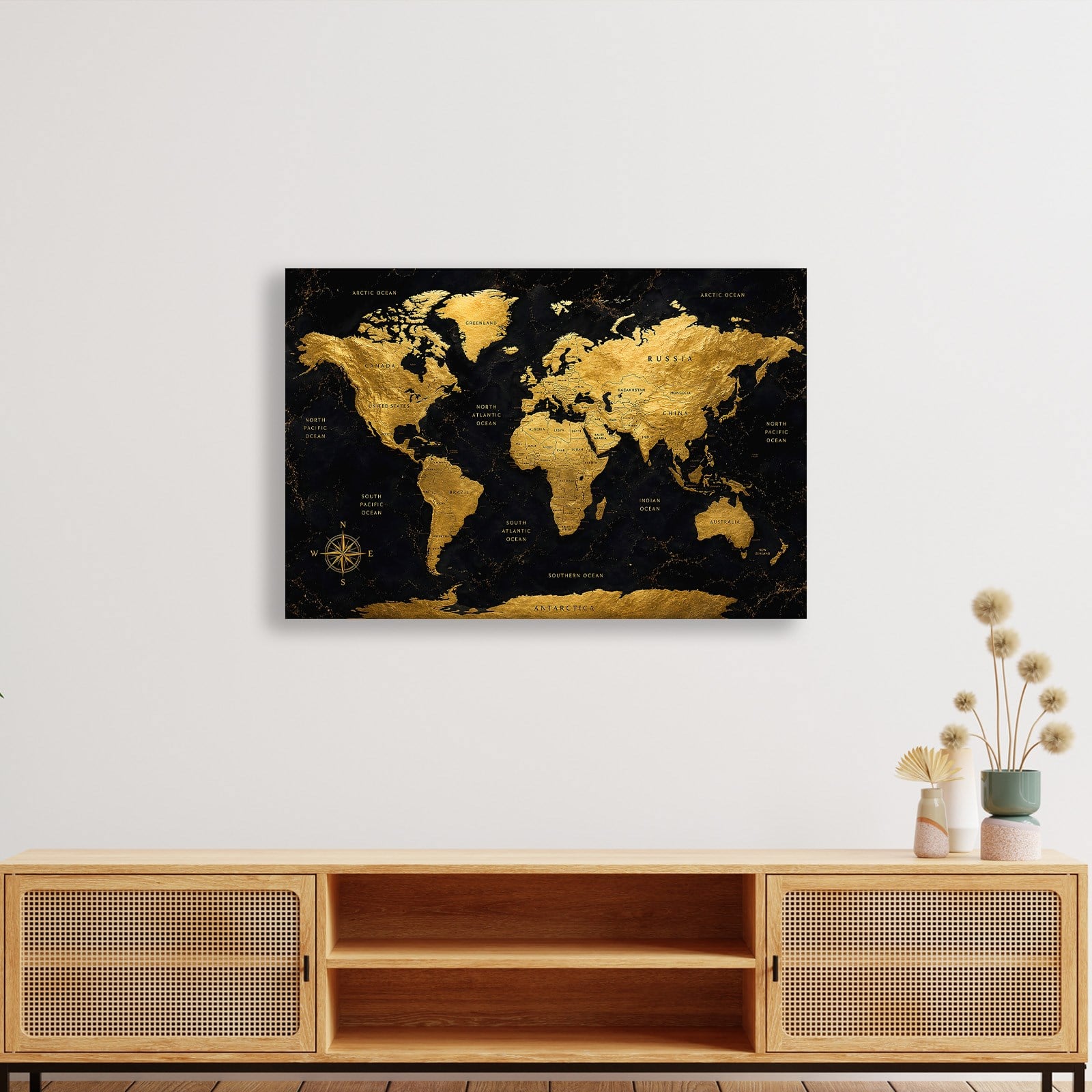 Siyah Altın Dünya Haritası – Luxury World Map Koleksiyonu