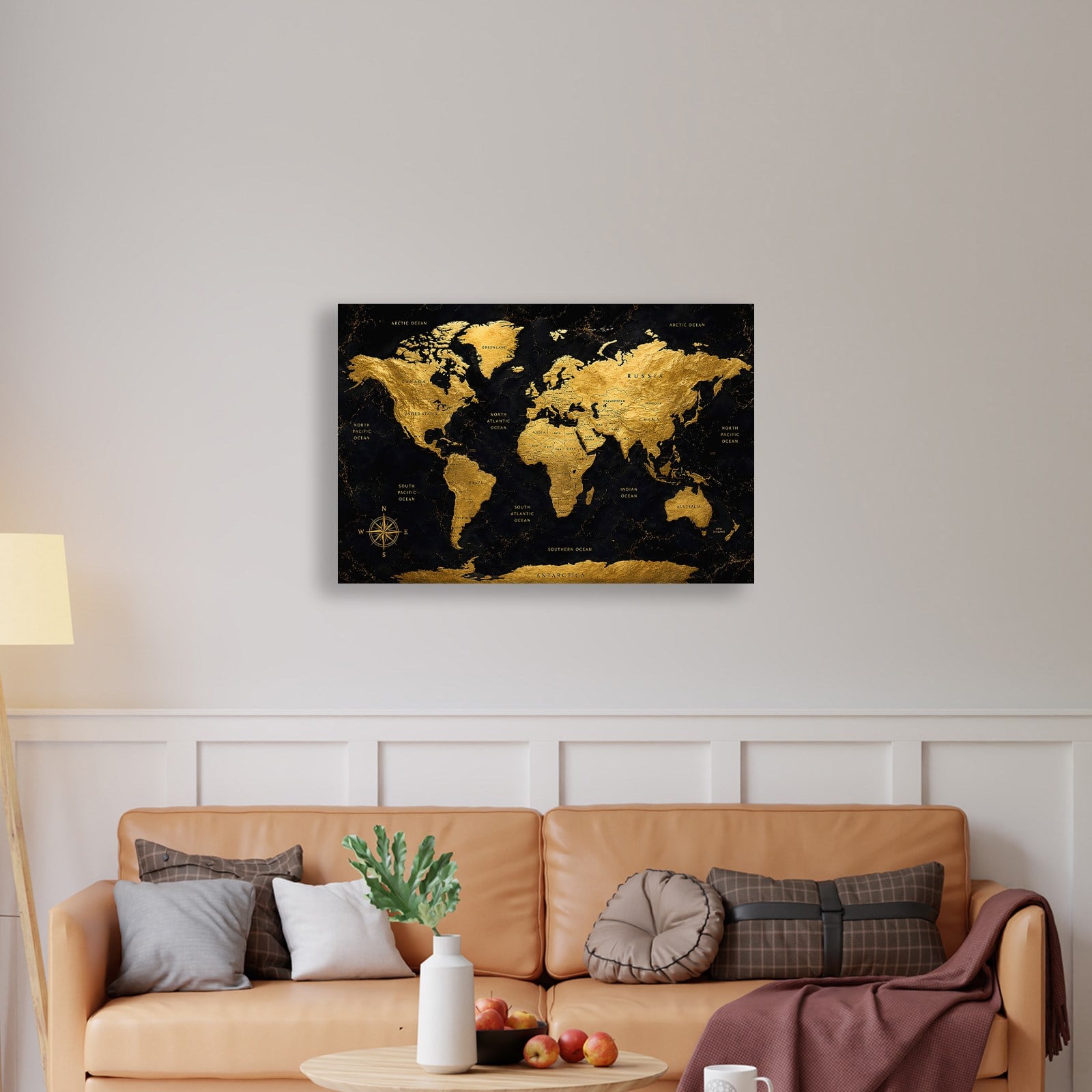 Siyah Altın Dünya Haritası – Luxury World Map Koleksiyonu