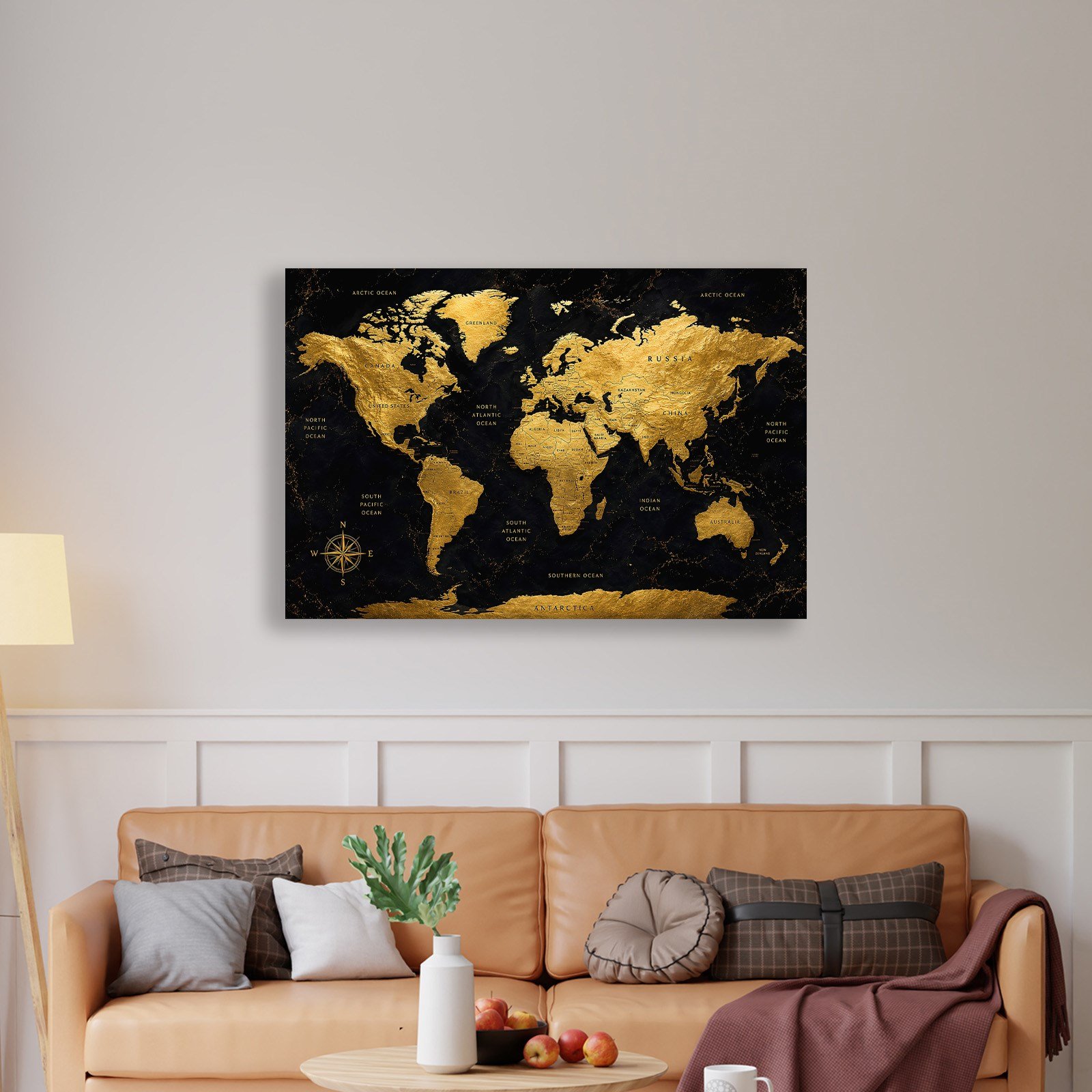 Siyah Altın Dünya Haritası – Luxury World Map Koleksiyonu