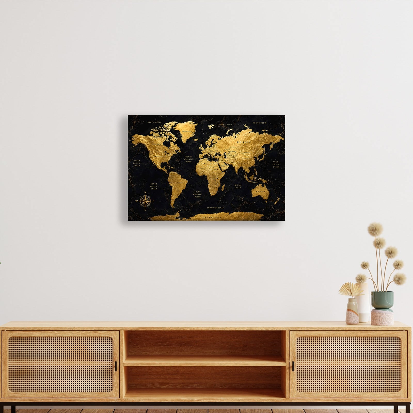 Siyah Altın Dünya Haritası – Luxury World Map Koleksiyonu