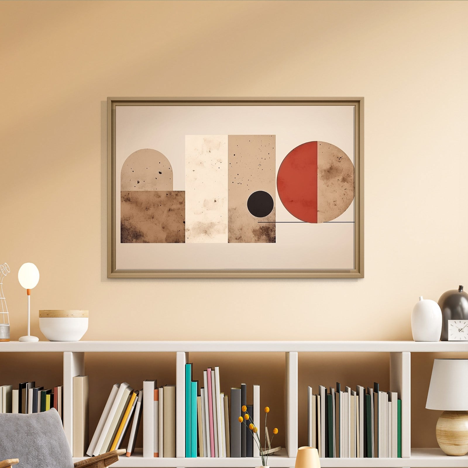 Terracotta Harmoni – Modern Bohem Geometrik Kanvas Tablo