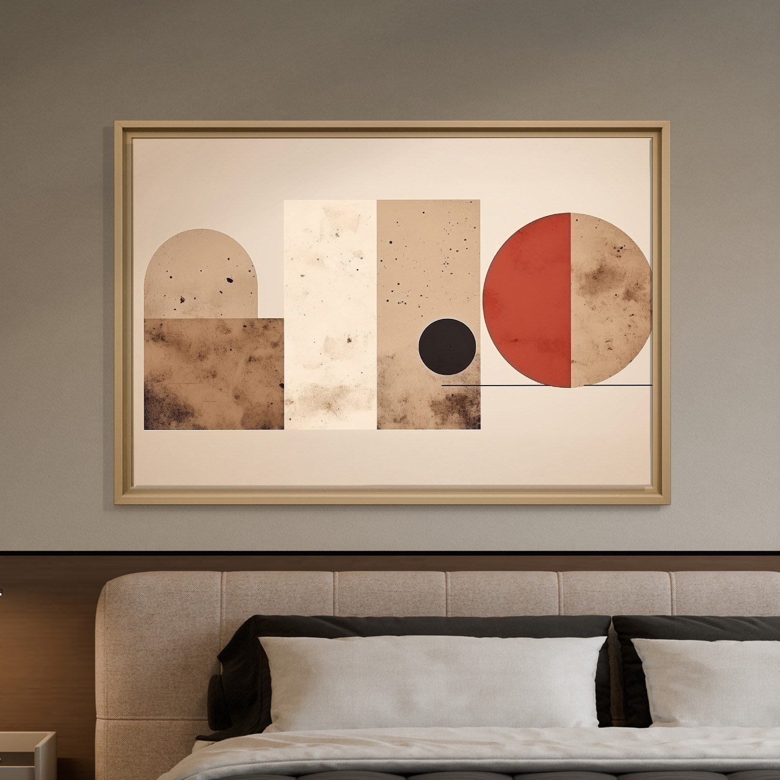 Terracotta Harmoni – Modern Bohem Geometrik Kanvas Tablo