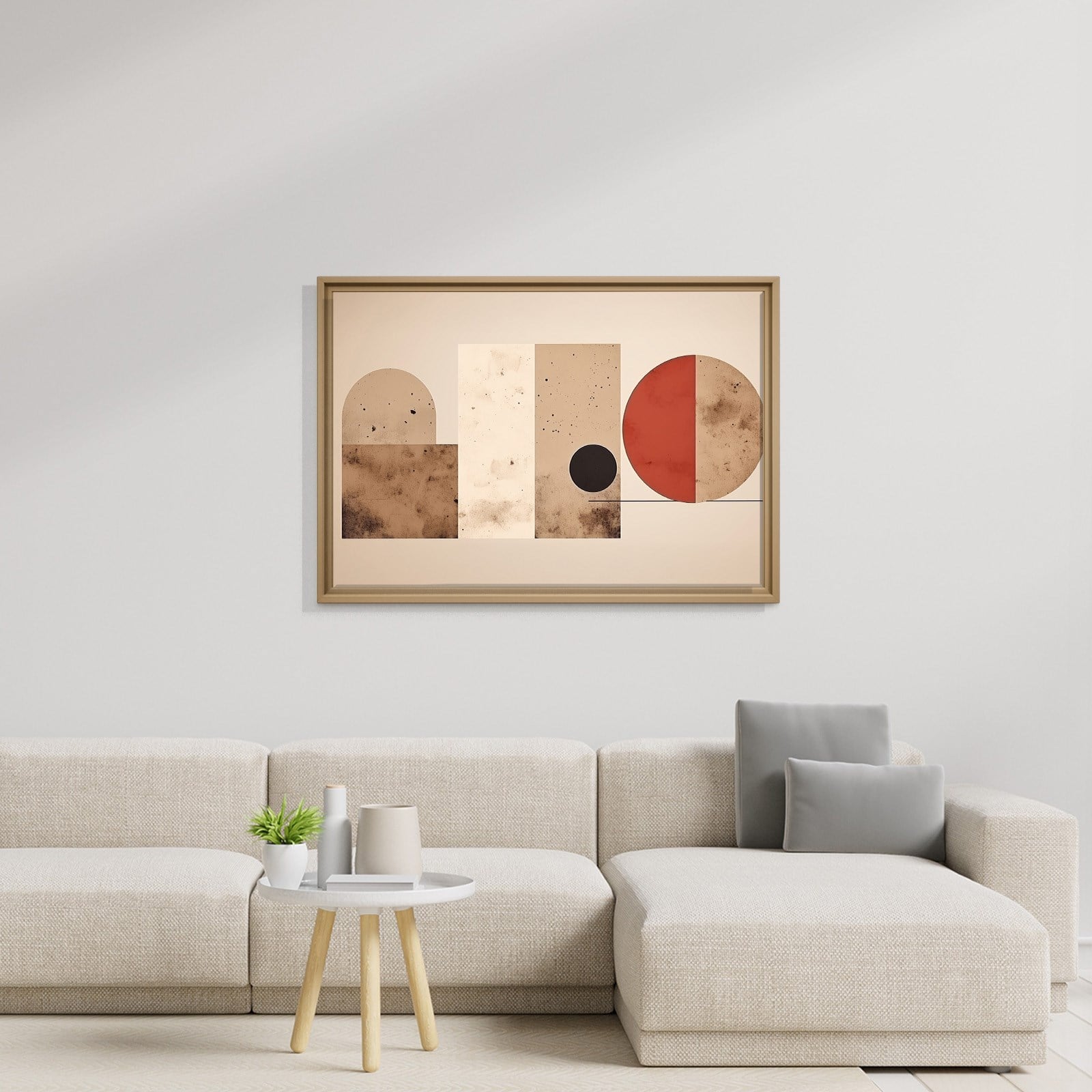 Terracotta Harmoni – Modern Bohem Geometrik Kanvas Tablo