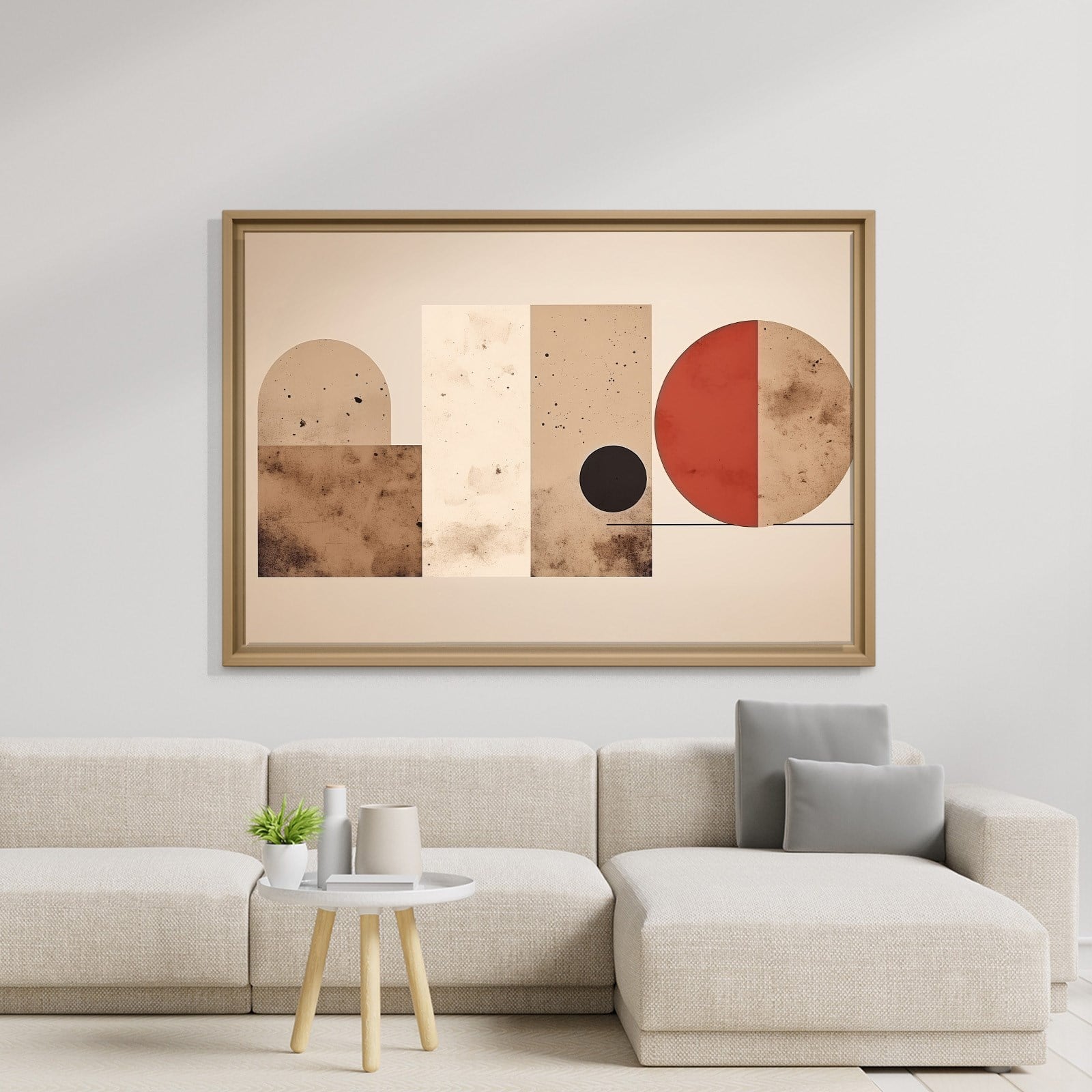 Terracotta Harmoni – Modern Bohem Geometrik Kanvas Tablo