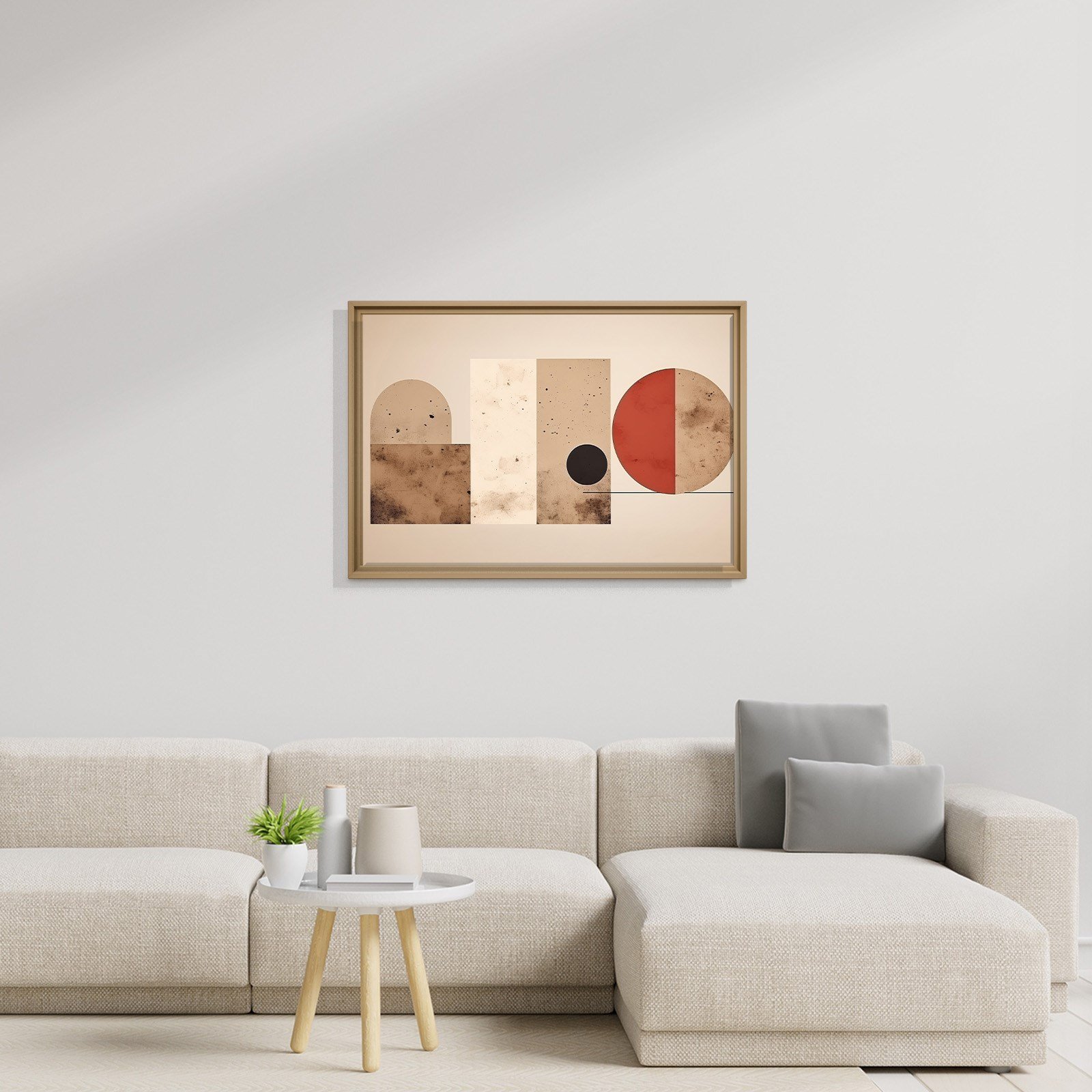 Terracotta Harmoni – Modern Bohem Geometrik Kanvas Tablo