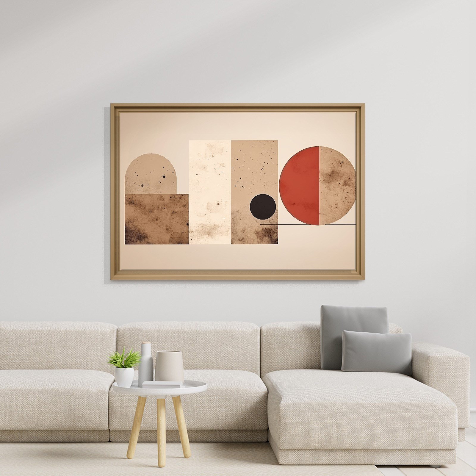 Terracotta Harmoni – Modern Bohem Geometrik Kanvas Tablo