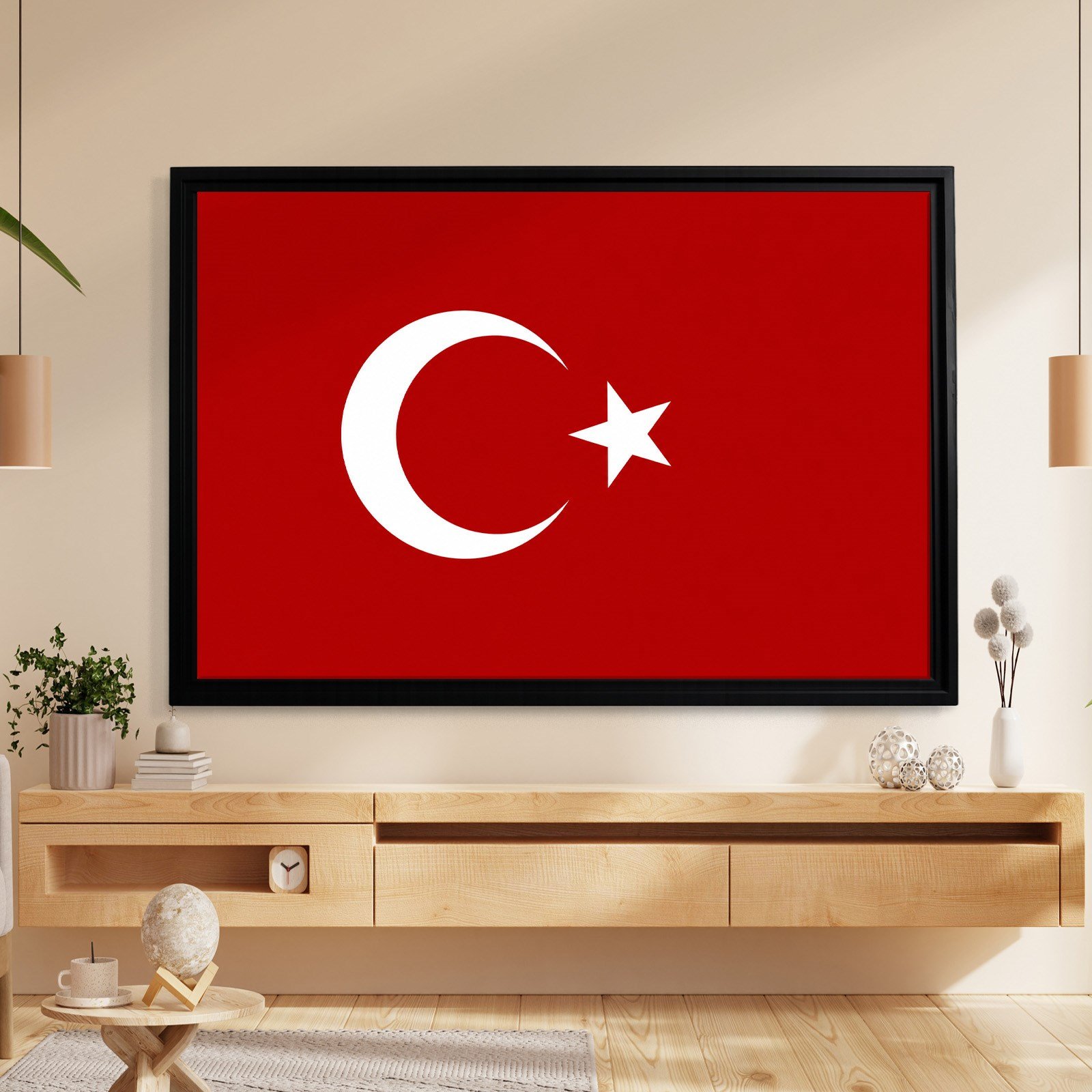 Türk Bayrağı Kanvas Tablo – Şanlı Ay Yıldız Duvar Dekoru