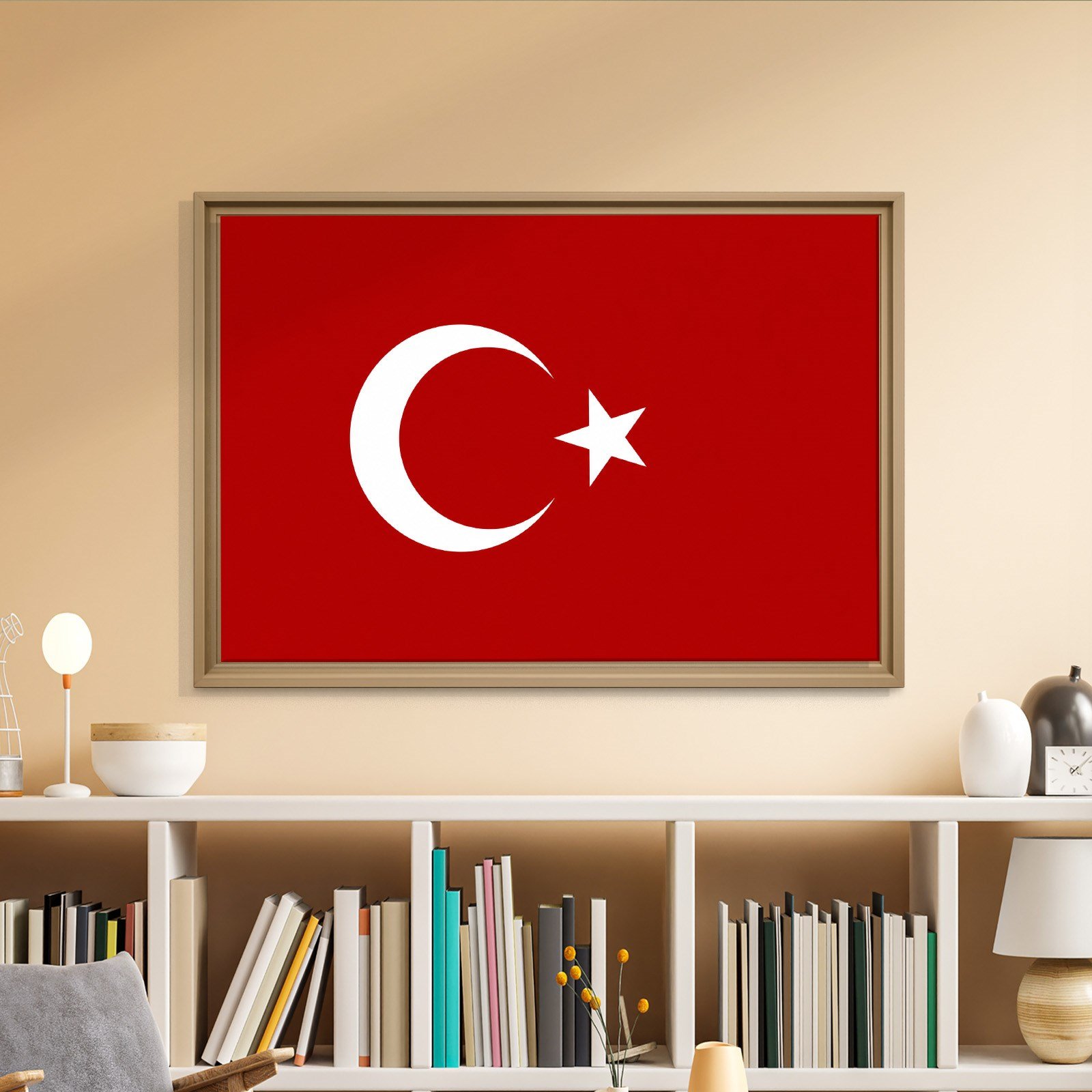 Türk Bayrağı Kanvas Tablo – Şanlı Ay Yıldız Duvar Dekoru