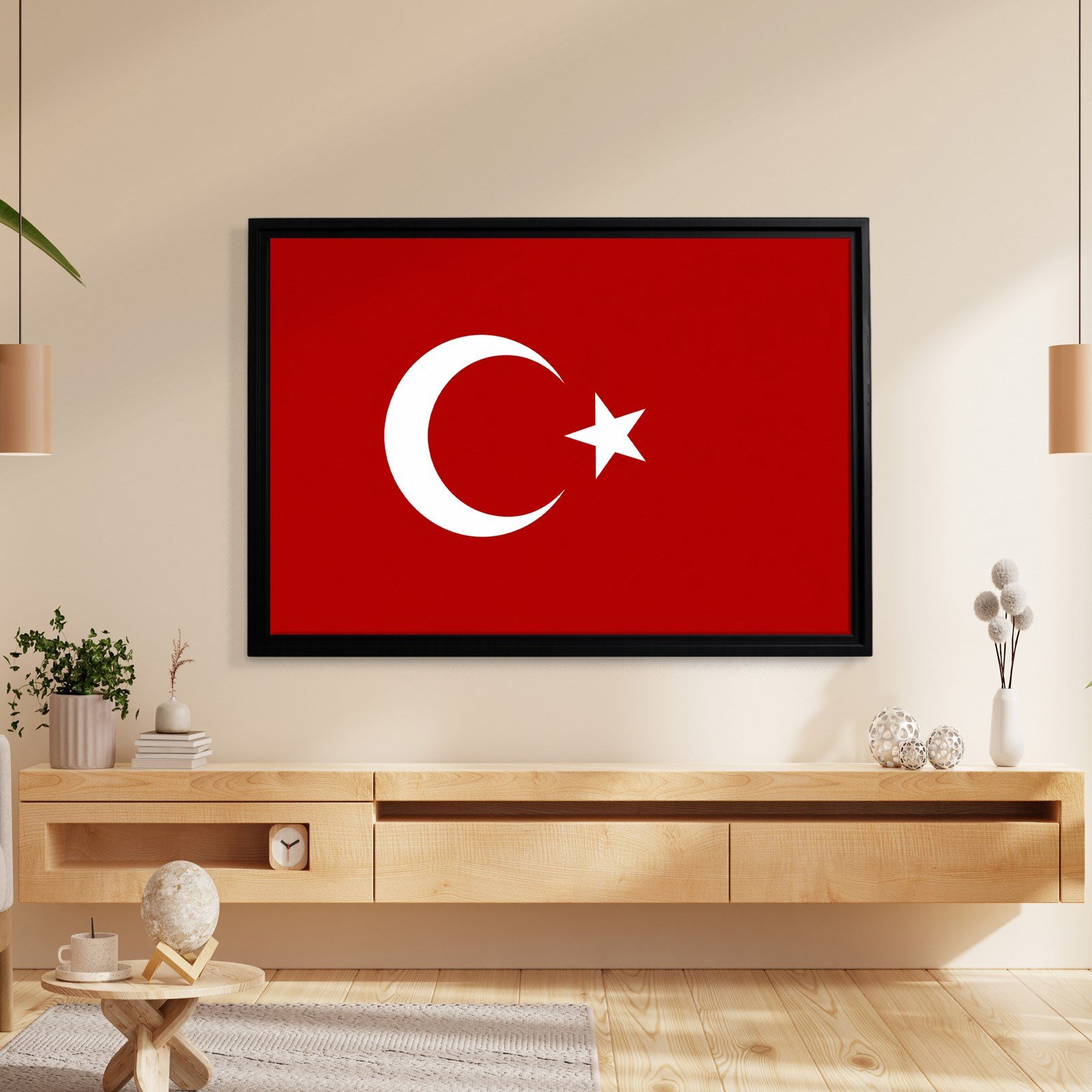 Türk Bayrağı Kanvas Tablo – Şanlı Ay Yıldız Duvar Dekoru