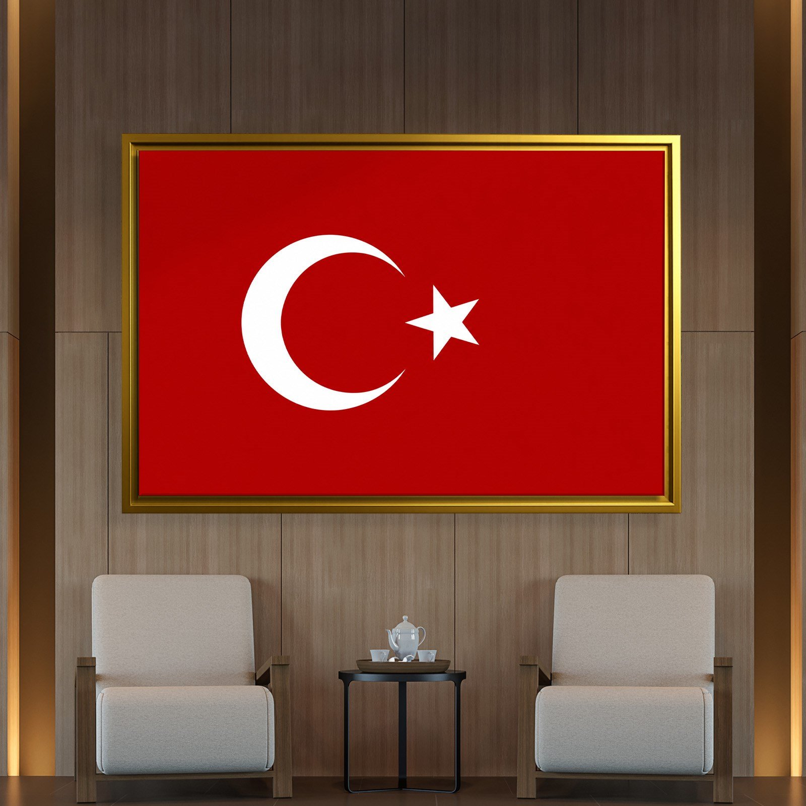 Türk Bayrağı Kanvas Tablo – Şanlı Ay Yıldız Duvar Dekoru