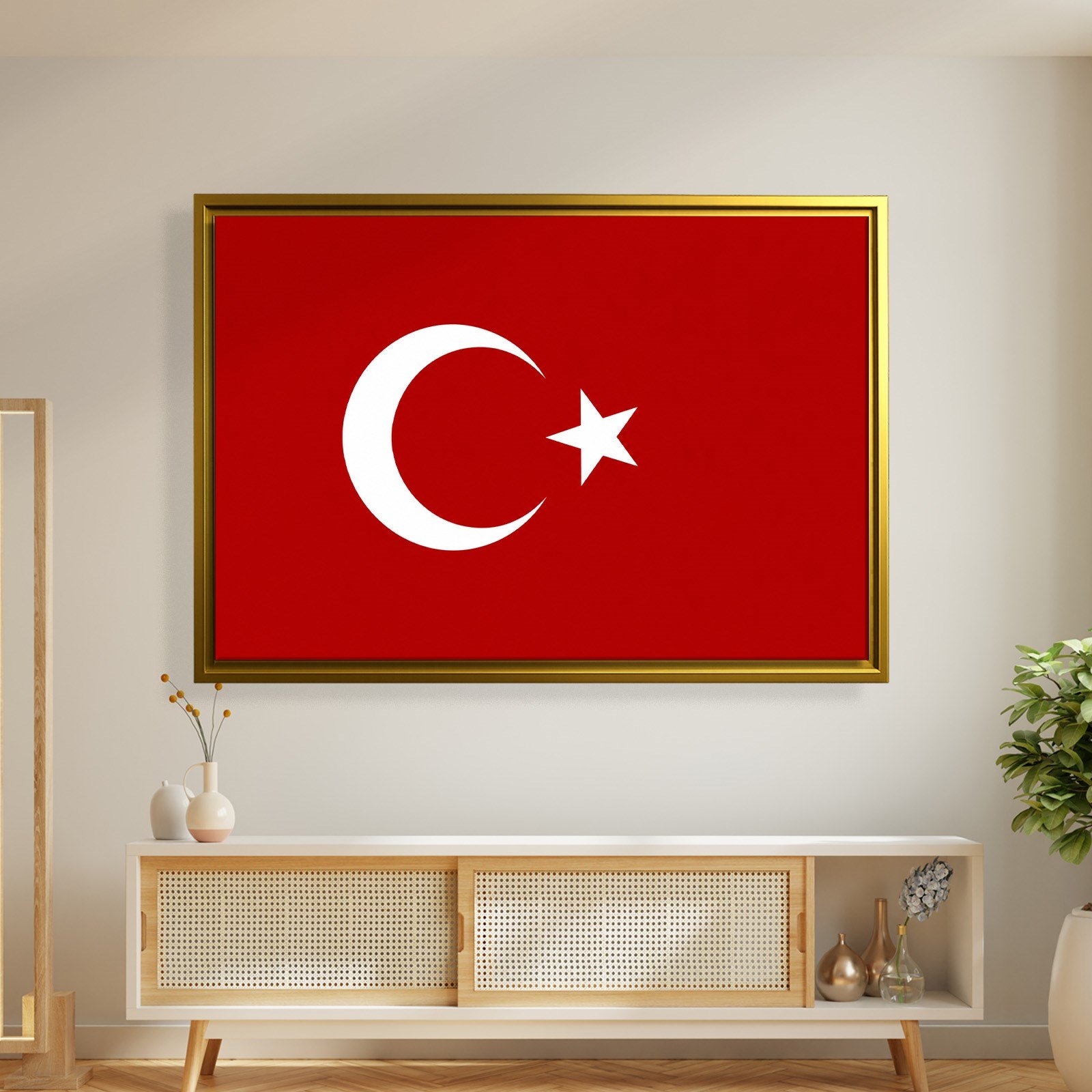 Türk Bayrağı Kanvas Tablo – Şanlı Ay Yıldız Duvar Dekoru