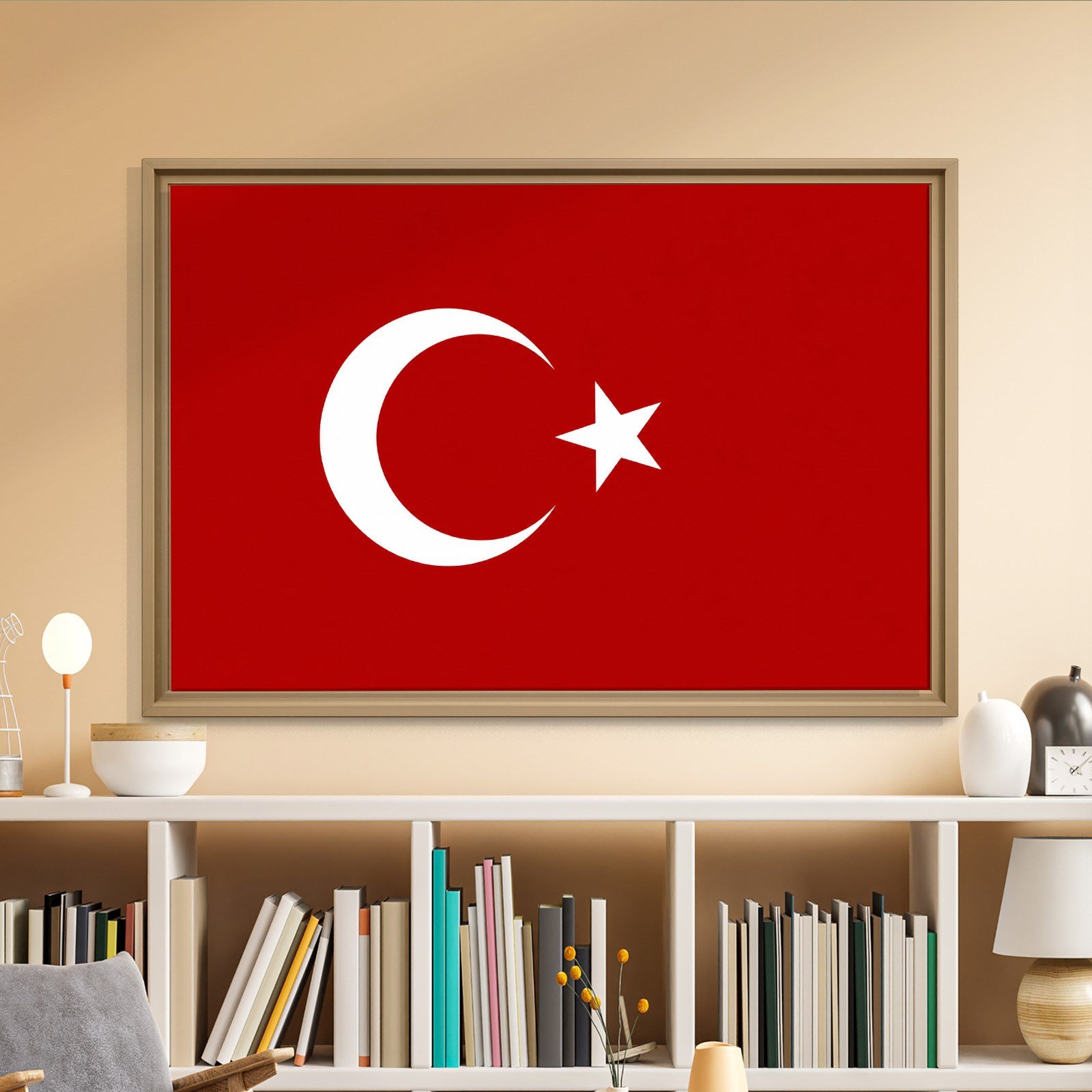 Türk Bayrağı Kanvas Tablo – Şanlı Ay Yıldız Duvar Dekoru