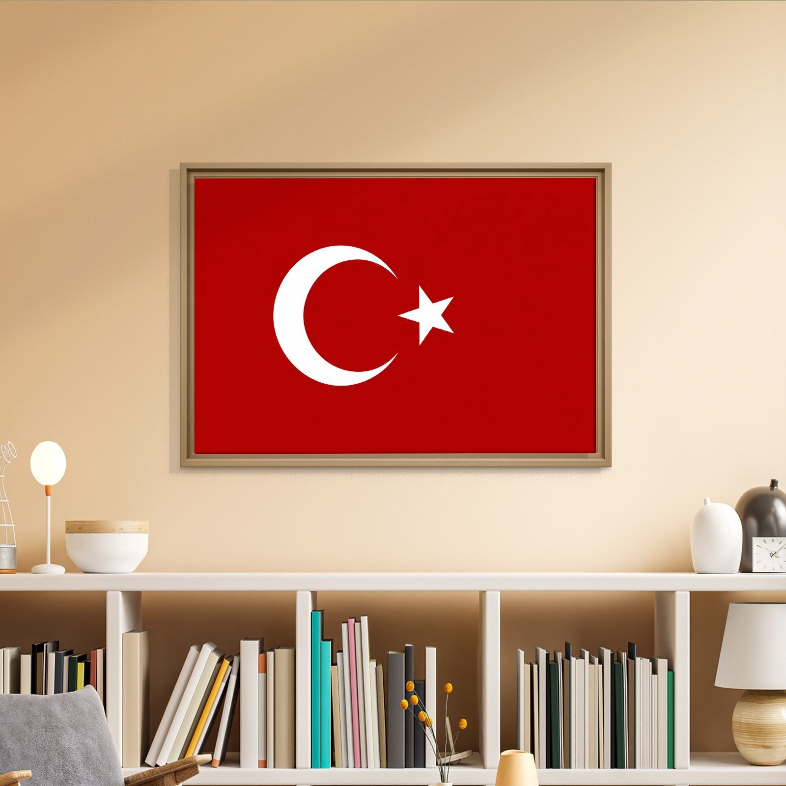 Türk Bayrağı Kanvas Tablo – Şanlı Ay Yıldız Duvar Dekoru