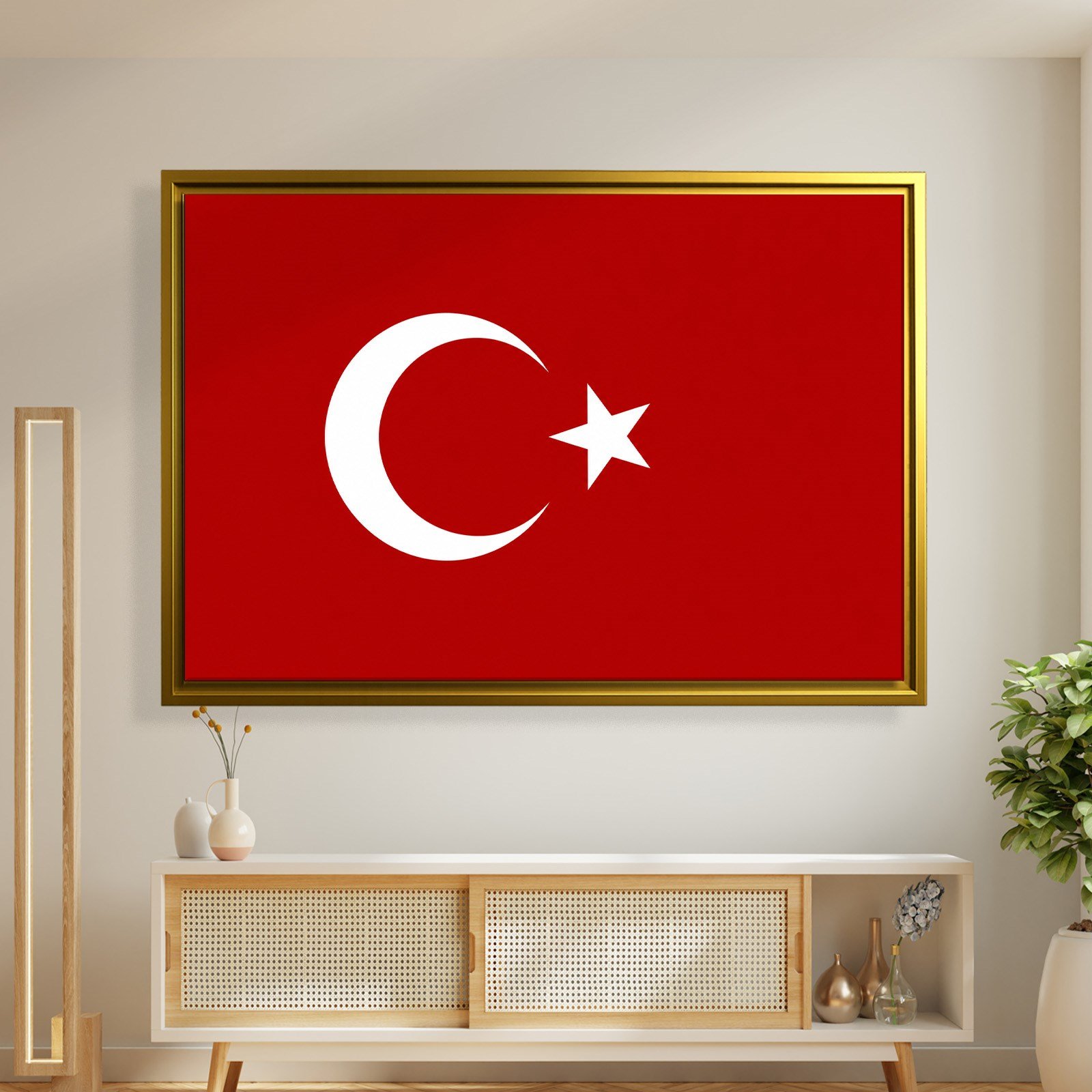 Türk Bayrağı Kanvas Tablo – Şanlı Ay Yıldız Duvar Dekoru