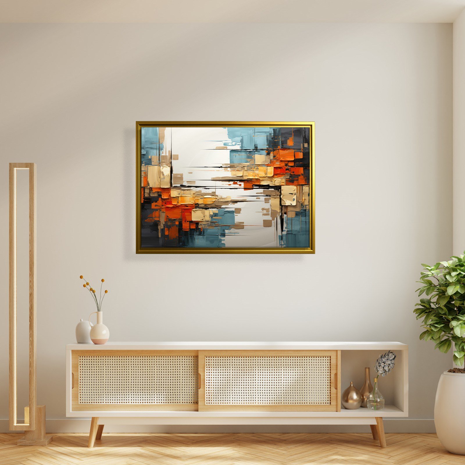 Turuncu Denge – Modern Soyut Kompozisyon