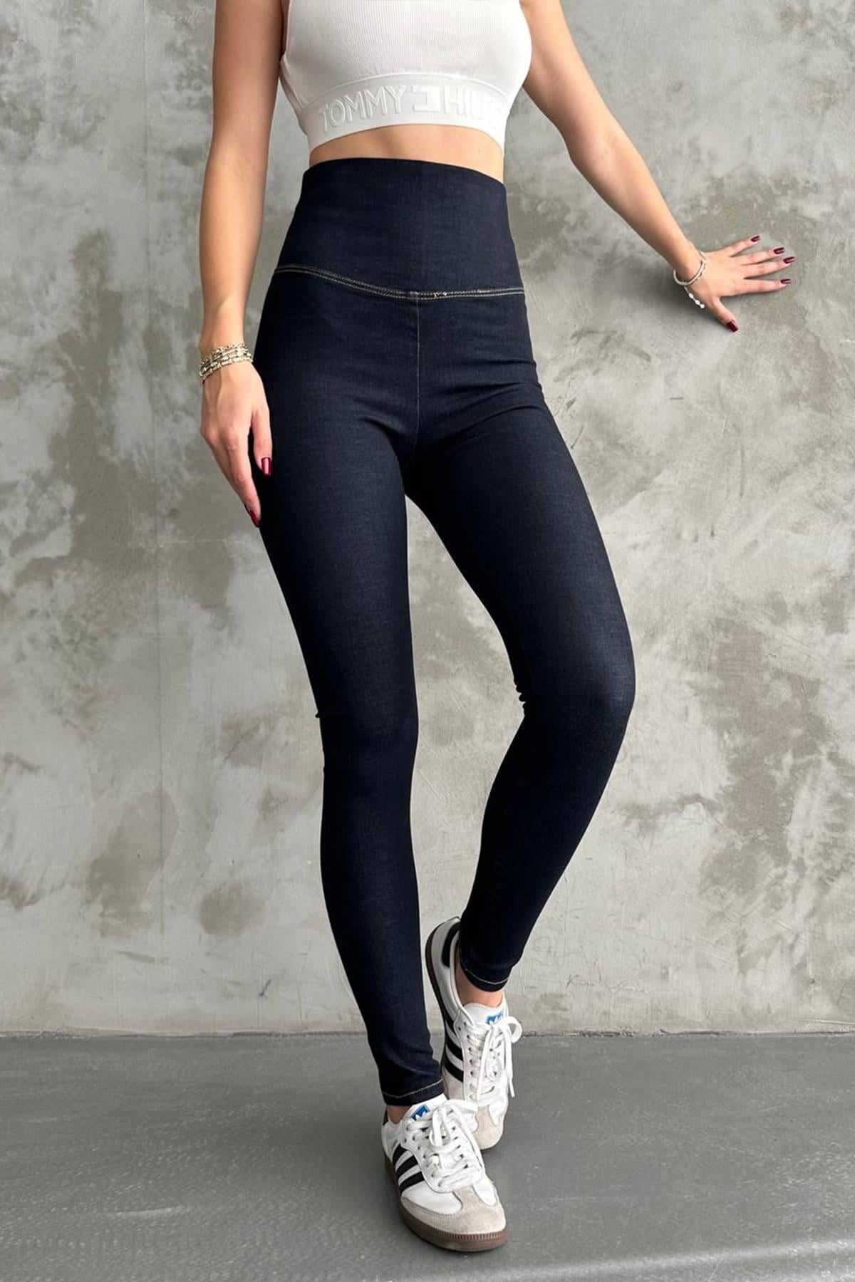 The Bark Full Likra Premium Kadın Jean Pantolon Tayt 1000 Lacivert