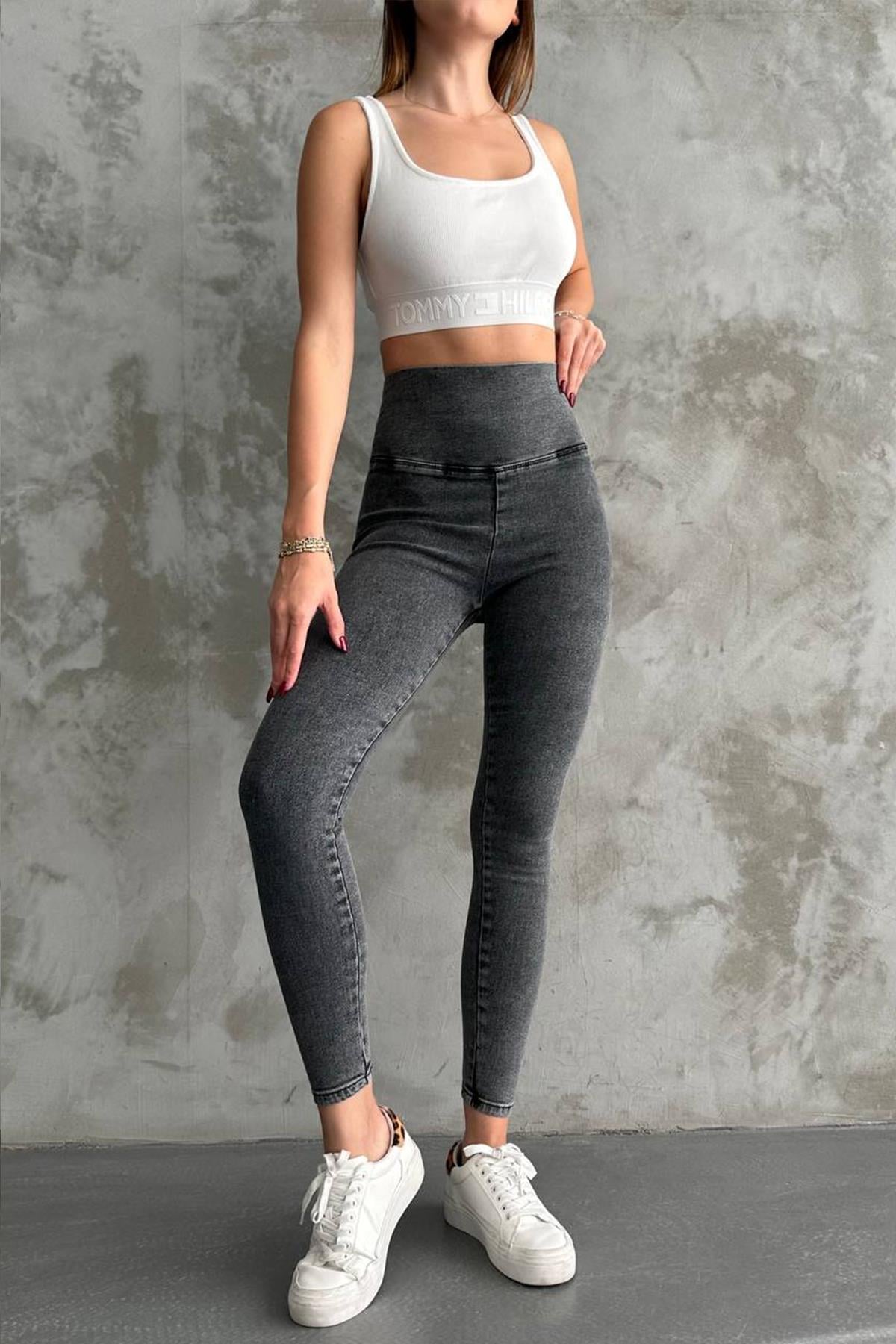 The Bark Full Likra Premium Kadın Jean Pantolon Tayt 1000 Siyah