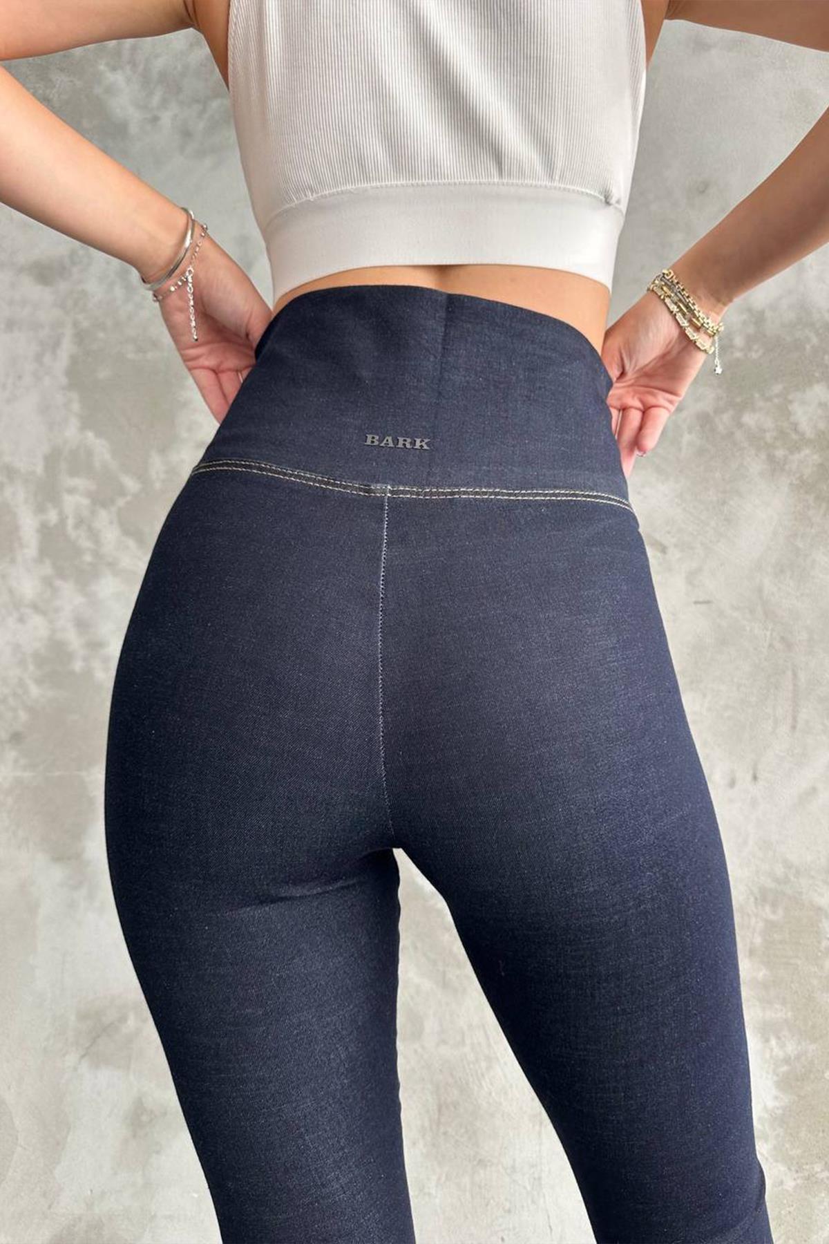 The Bark Full Likra Premium Kadın Jean Pantolon Tayt 1000 Lacivert