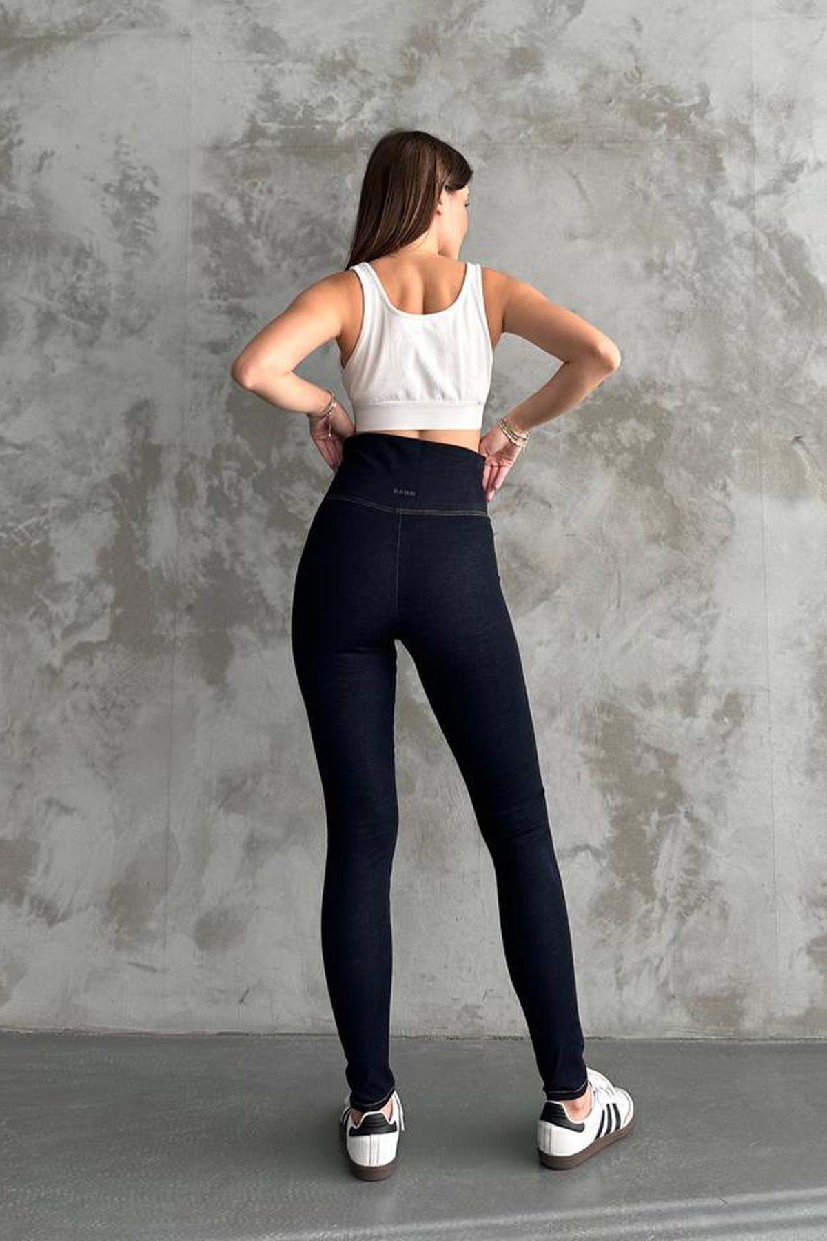 The Bark Full Likra Premium Kadın Jean Pantolon Tayt 1000 Lacivert