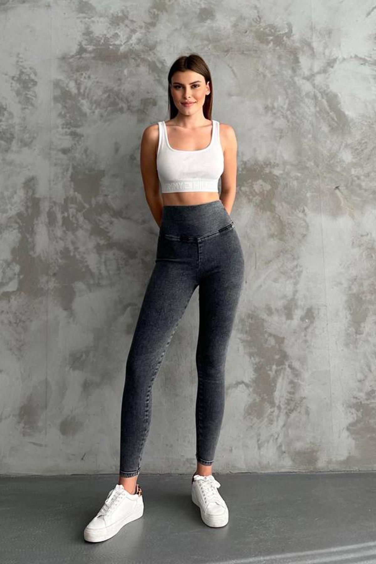 The Bark Full Likra Premium Kadın Jean Pantolon Tayt 1000 Siyah