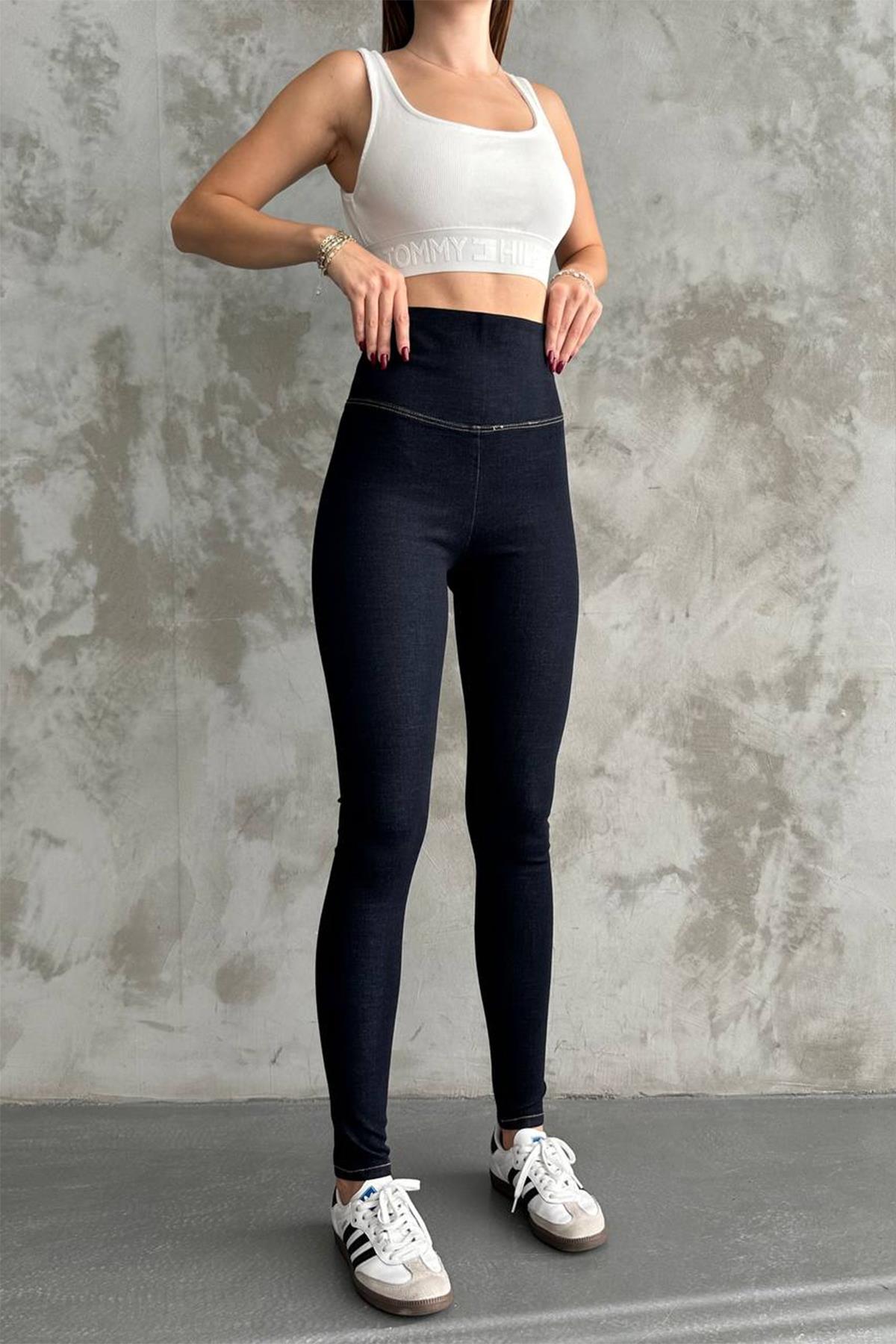 The Bark Full Likra Premium Kadın Jean Pantolon Tayt 1000 Lacivert
