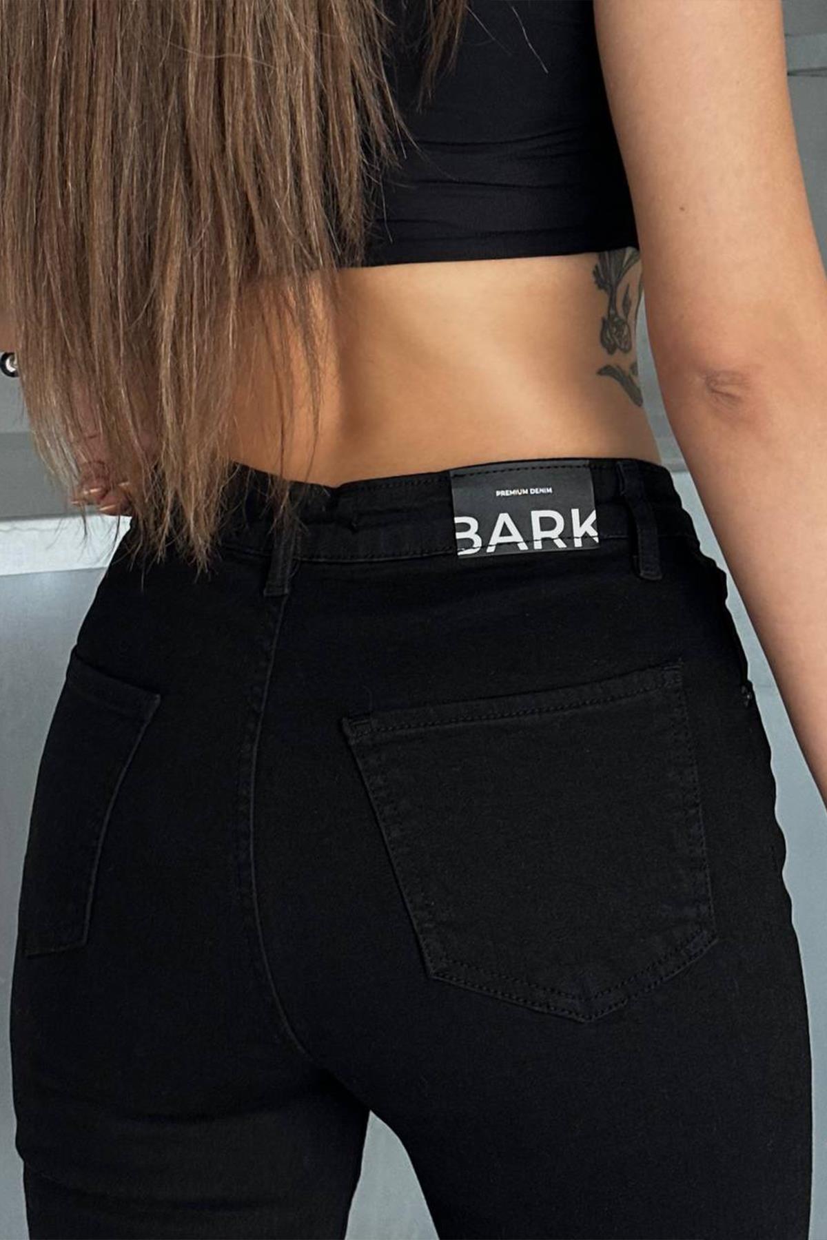The Bark İspanyol Paça Full Likra Kadın Jean Pantolon 4621-762 Siyah