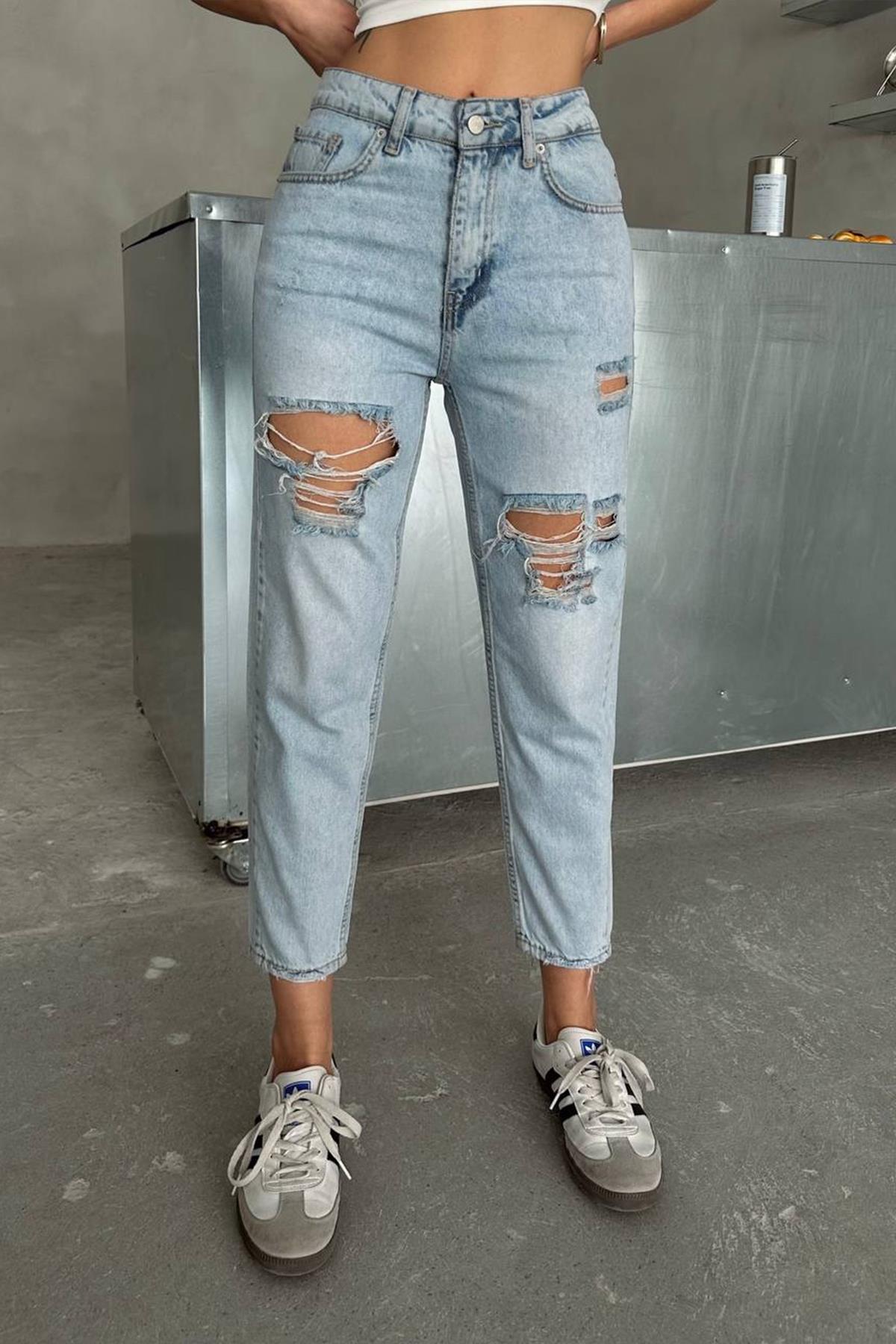 The Bark Lazer Kesim Kadın Jean Pantolon 40400-712 Mavi