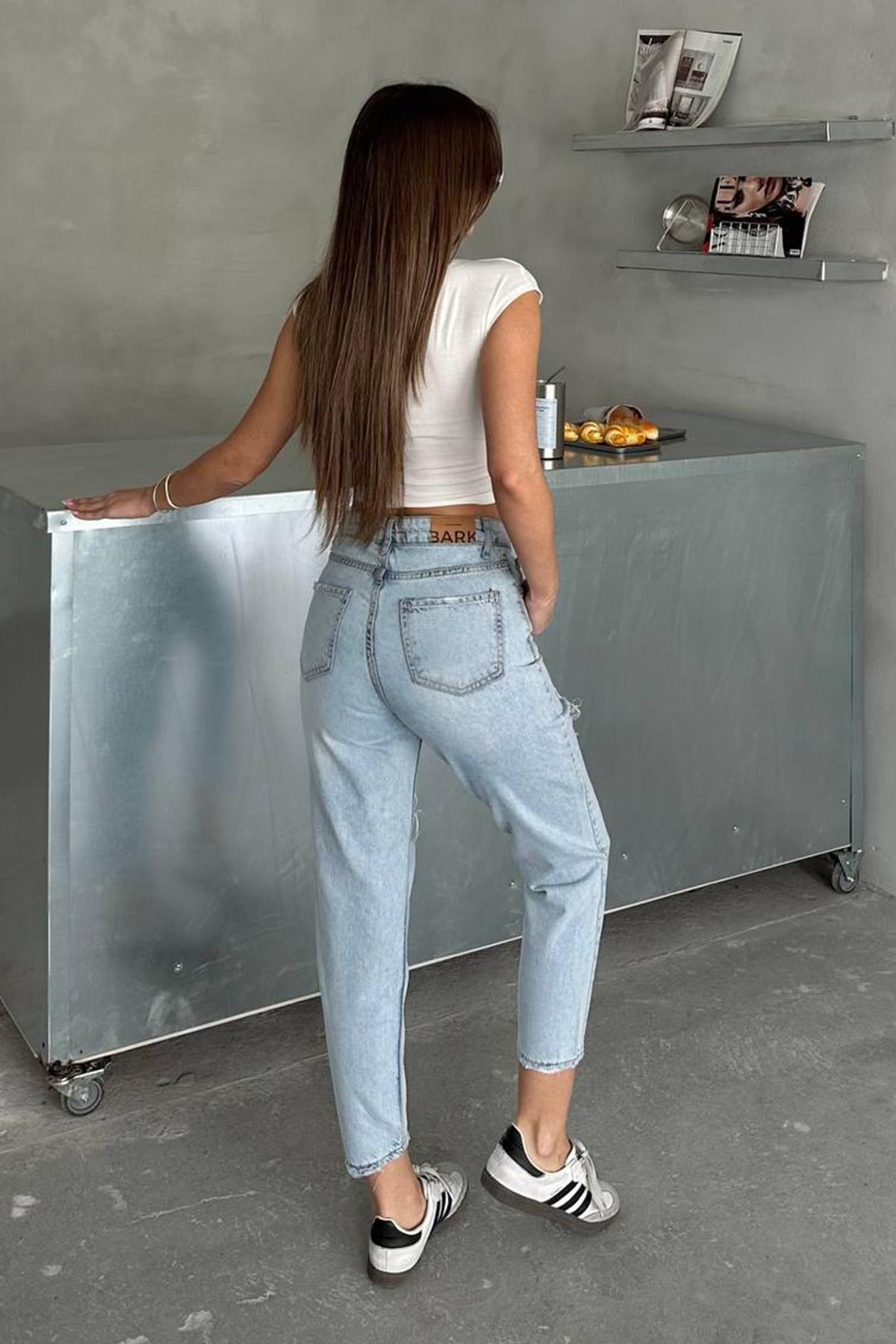 The Bark Lazer Kesim Kadın Jean Pantolon 40400-712 Mavi