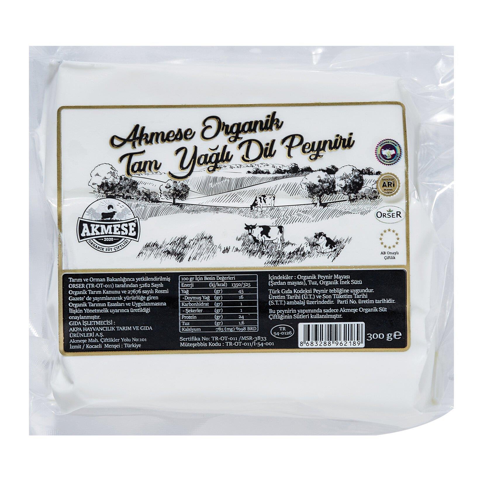 AKMEŞE ORGANİK TAM YAĞLI DİL PEYNİR 300GR