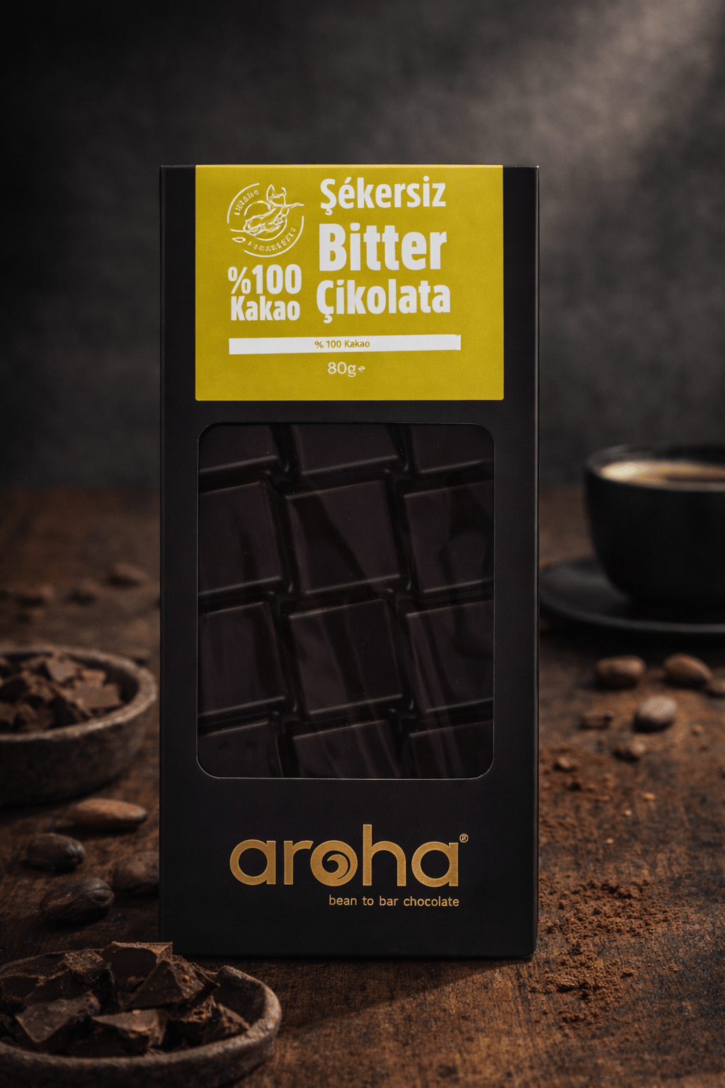 Aroha Bitter Çikolata %100 Kakao 80 gr