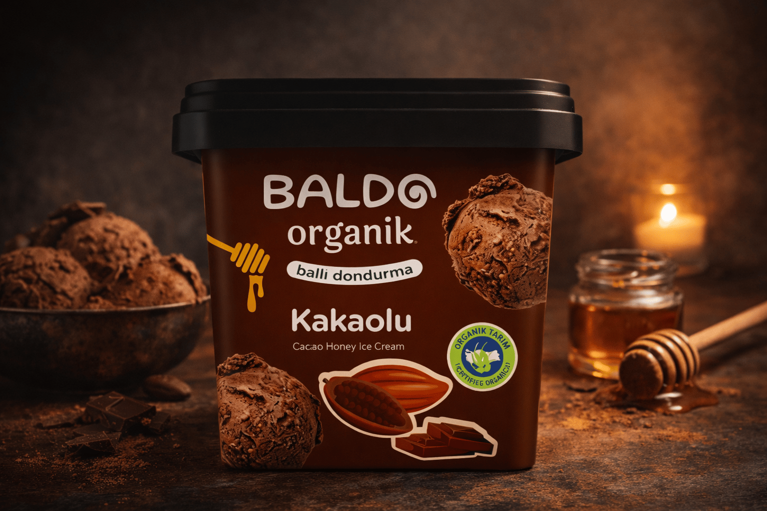 BALDO KAKAOLU ORGANIK DONDURMA 400 GR