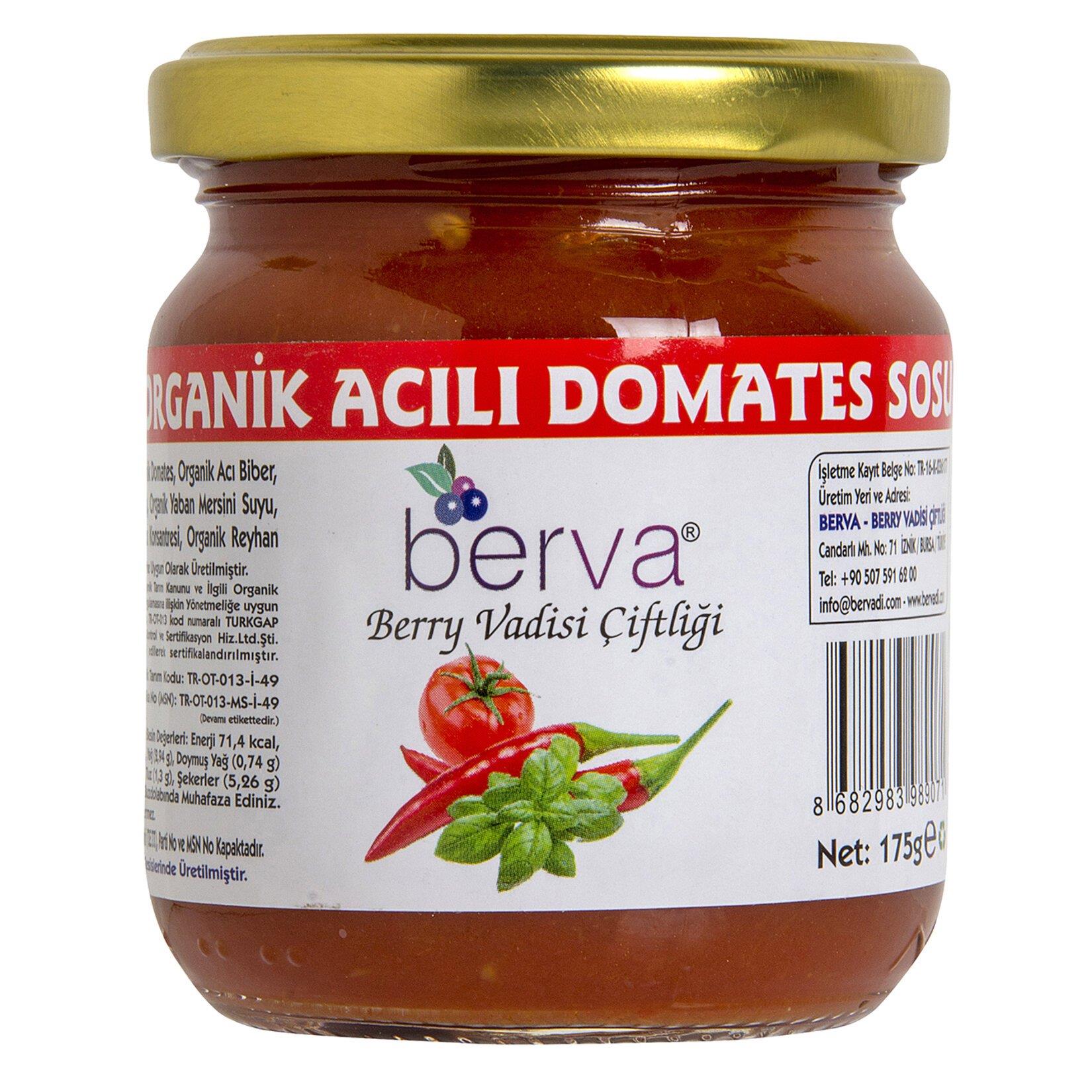 BERVA ORGANİK ACILI DOMATES SOSU