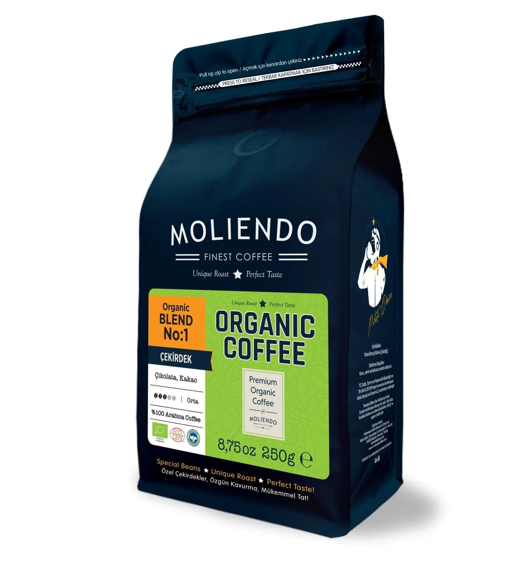 MOLİENDO ORGANİK KAHVE BLEND NO:1 ÇEKİRDEK