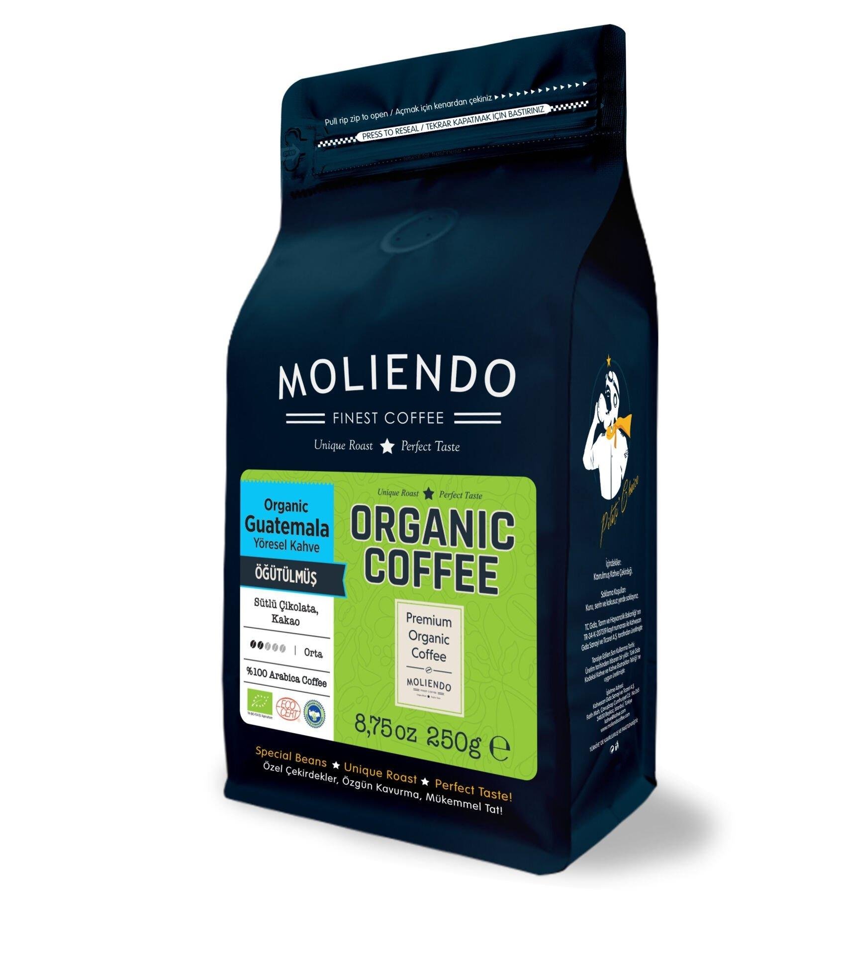 MOLİENDO ORGANİK KAHVE GUATEMALA YÖRESEL ÖĞÜTÜLMÜŞ