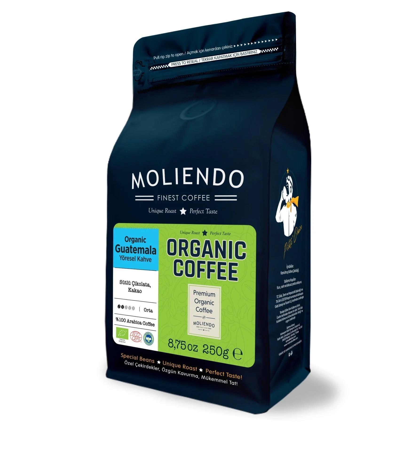 MOLİENDO ORGANİK KAHVE GUATEMALA YÖRESEL ÇEKİRDEK