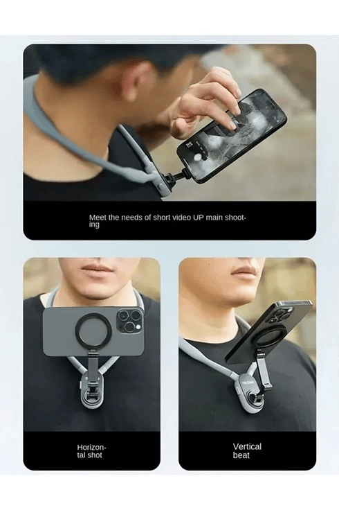 360 Derece Ayarlanabilir Boyun Askılı Manyetik Telefon Tutucu