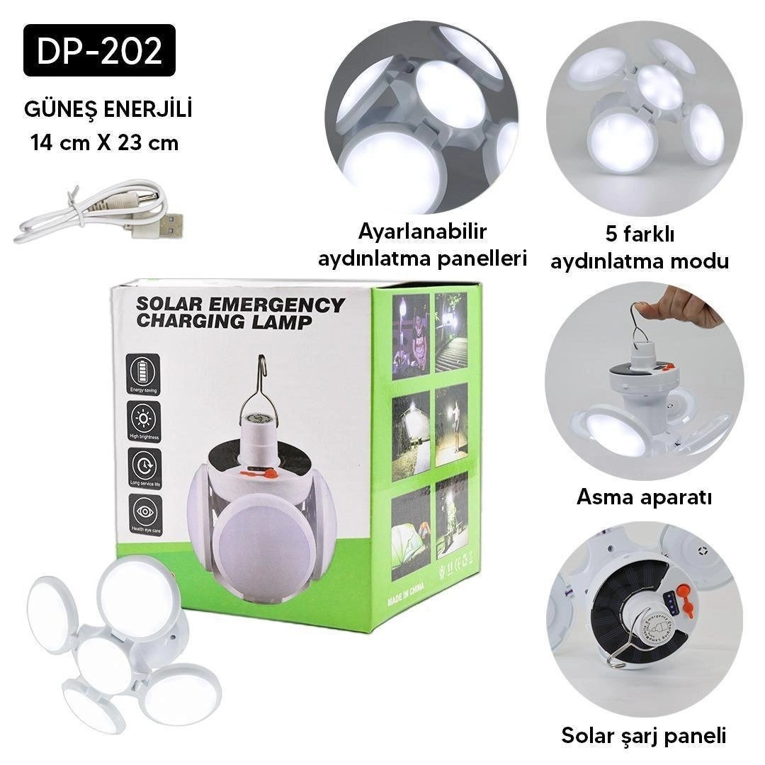 4lü Katlanır Solar Lamba