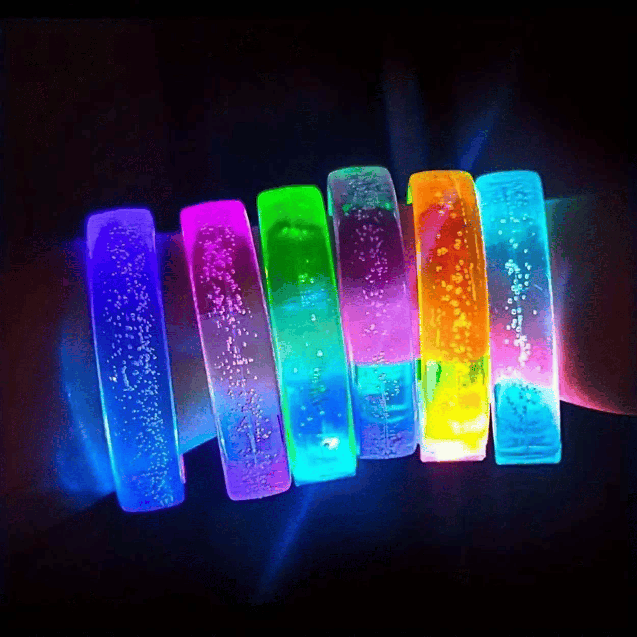 Beyaz-gümüş Led Işıklı Baskı Yapılabilen Pilli Bileklik Bilezik 1,5 Cm Genişlik