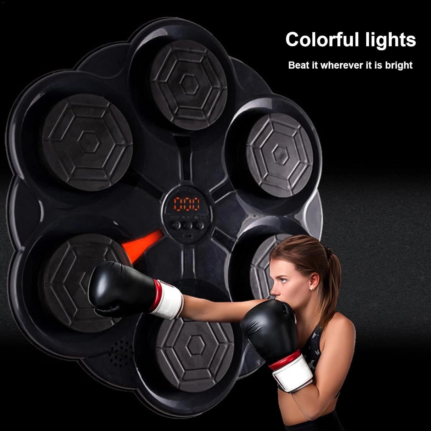 Duvar Boks Makinesi Müzikli Bluetooth Hoparlör Özellikli Led Işıklı Ritimli 9 Mod Seviye Ayarlı Box