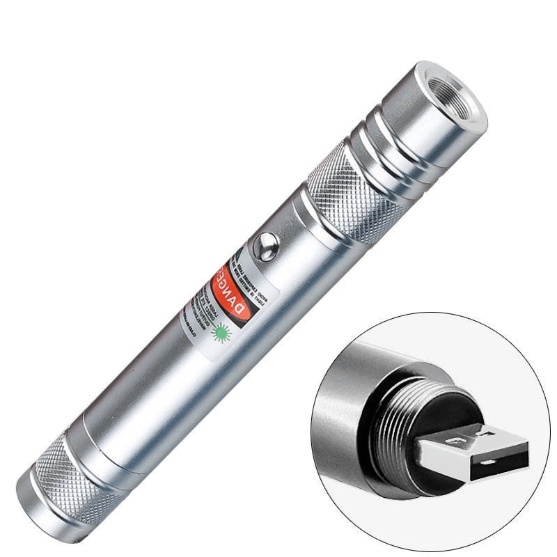 Fithome 100mw Desen Başlıklı Usb Şarjlı Yeşil Lazer Pointer
